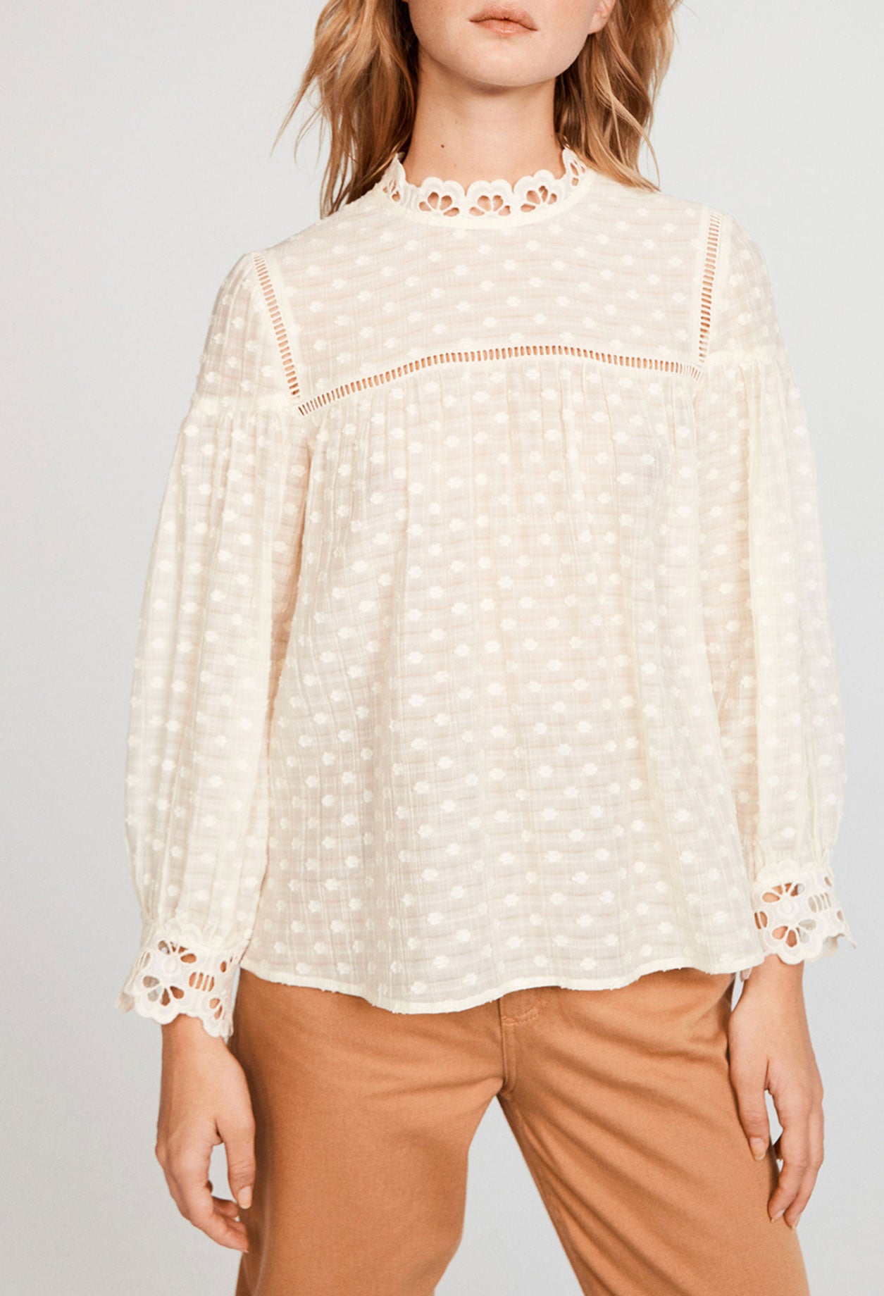 Blouse plumetis Faume - seconde main