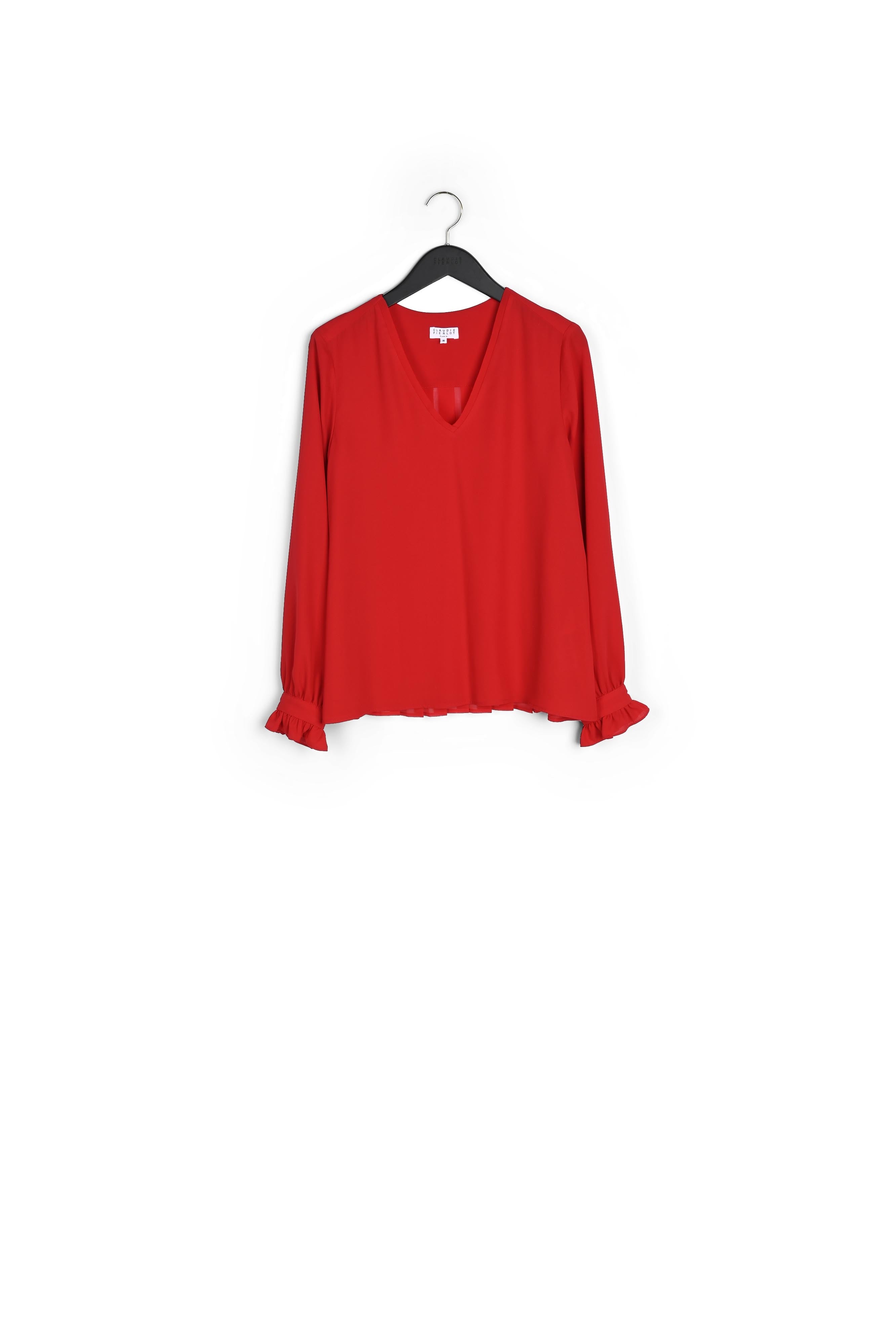 Top fluide col V dos plissé uni Faume - seconde main