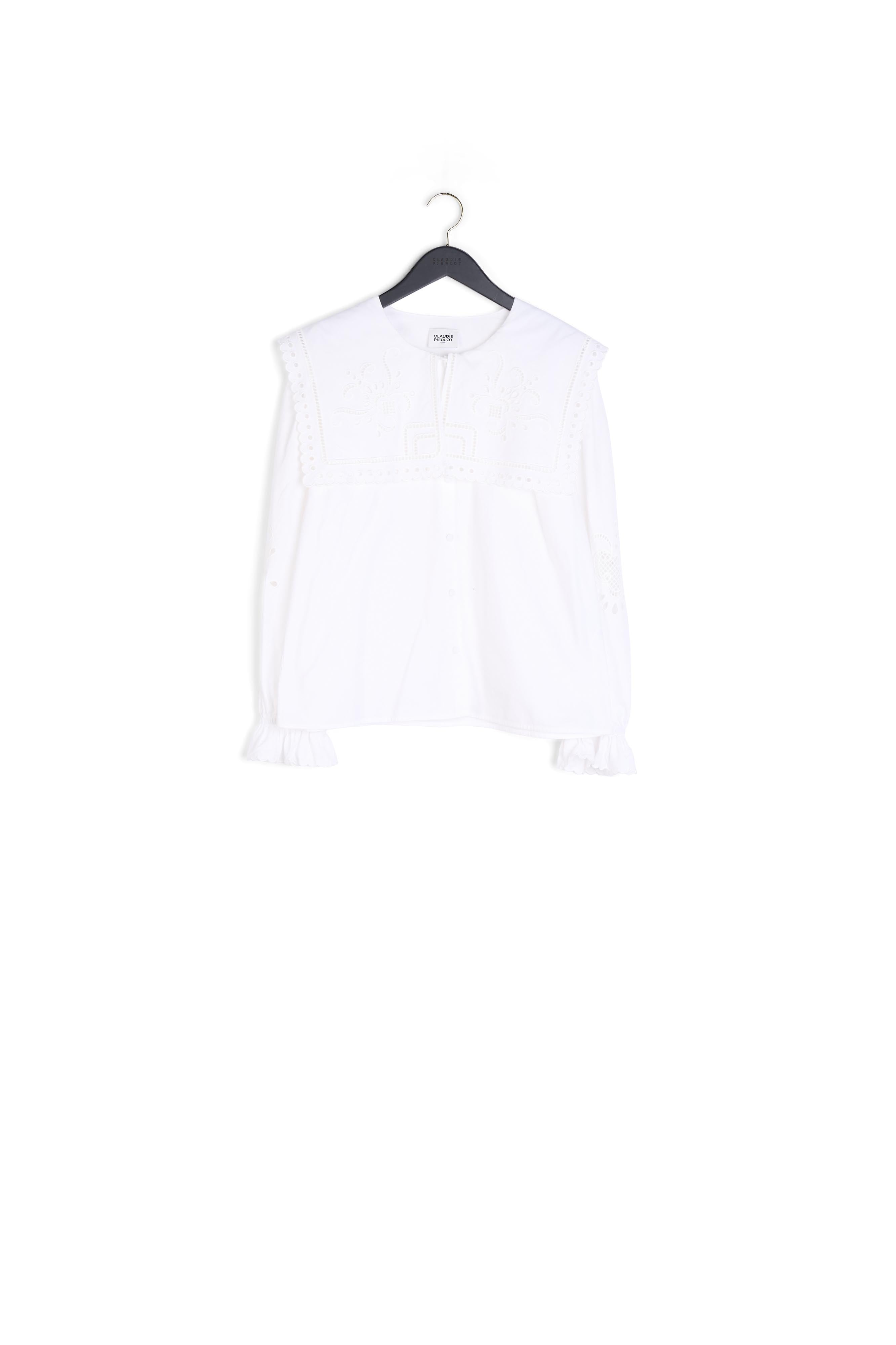 Chemise lin col brodé Faume - seconde main