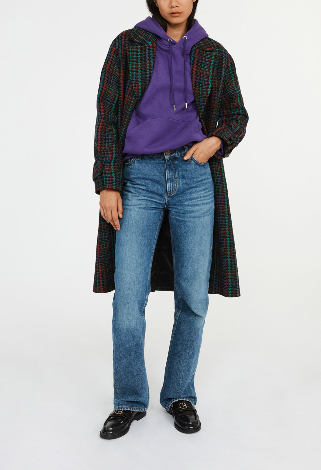 Manteau peignoir à motif tartan Faume - seconde main