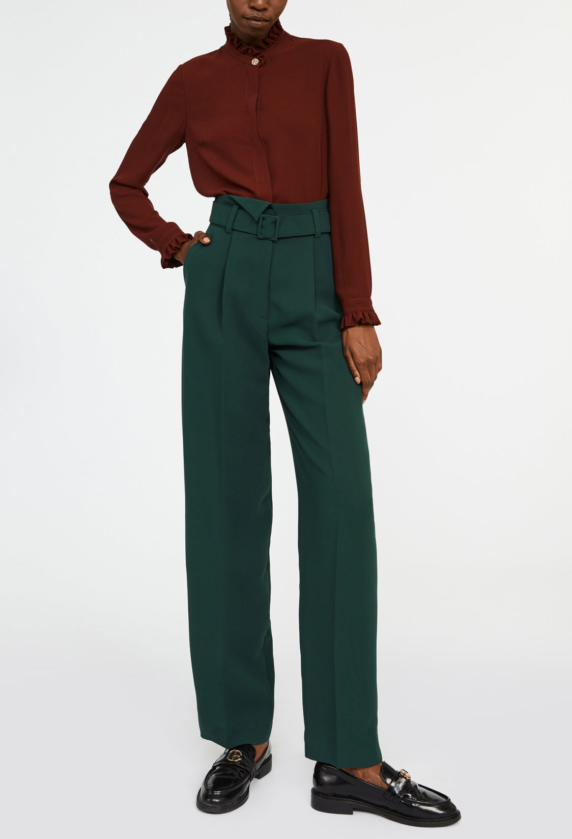 Pantalon tailleur ceinturé Faume - seconde main