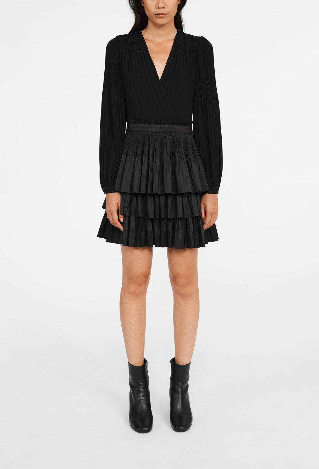 Robe courte plissée à volant Faume - seconde main