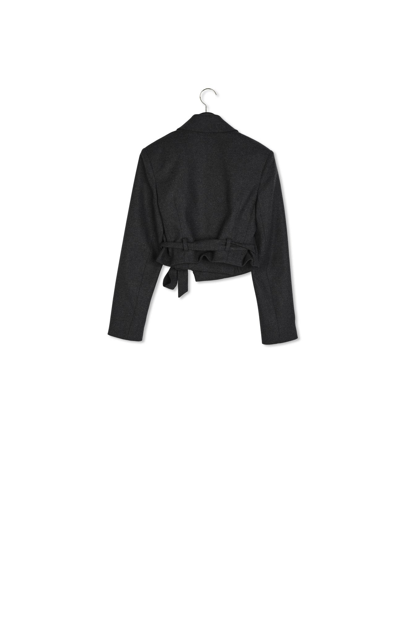 Veste tailleur courte gris chiné Faume - seconde main