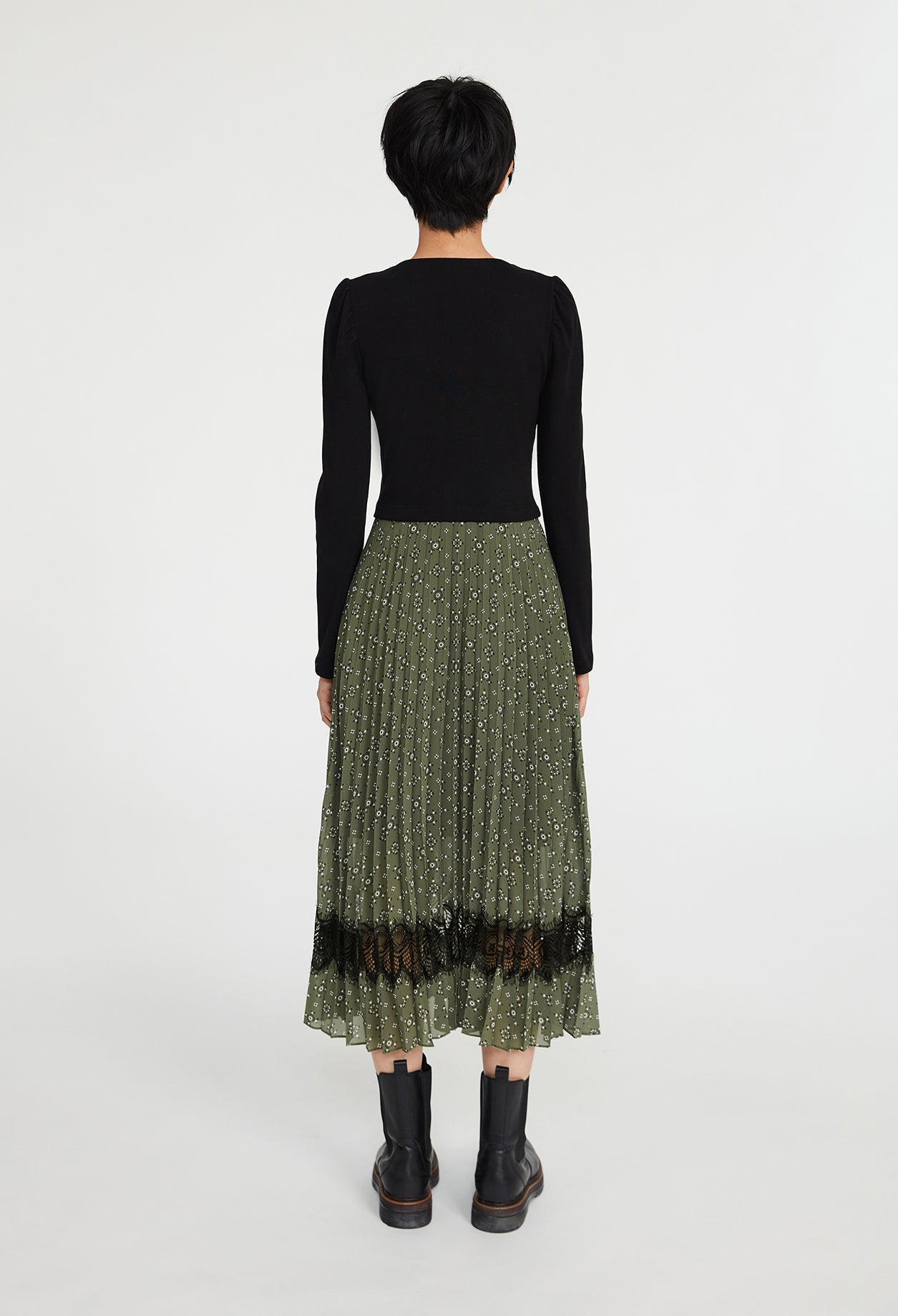 Robe longue bimatière imprimée Faume - seconde main