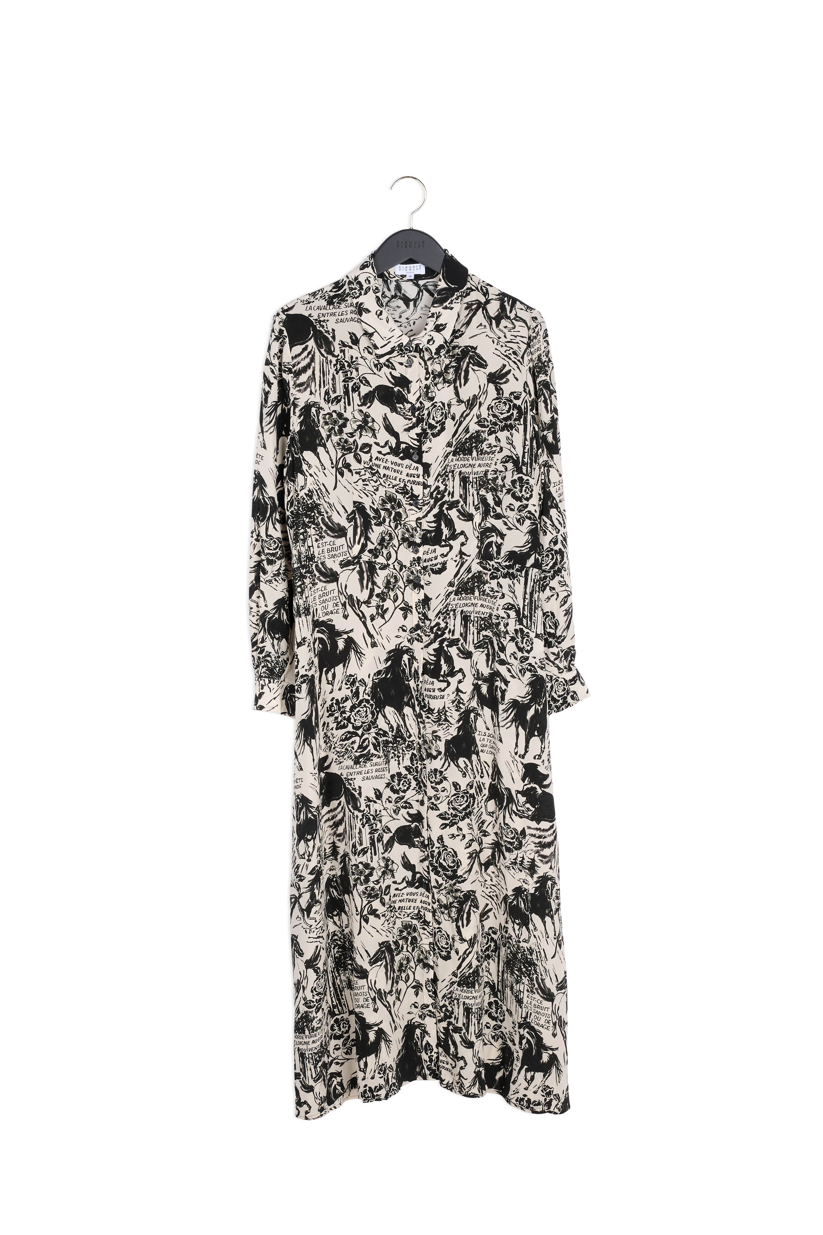 Robe longue en soie imprimé figuratif Faume - seconde main
