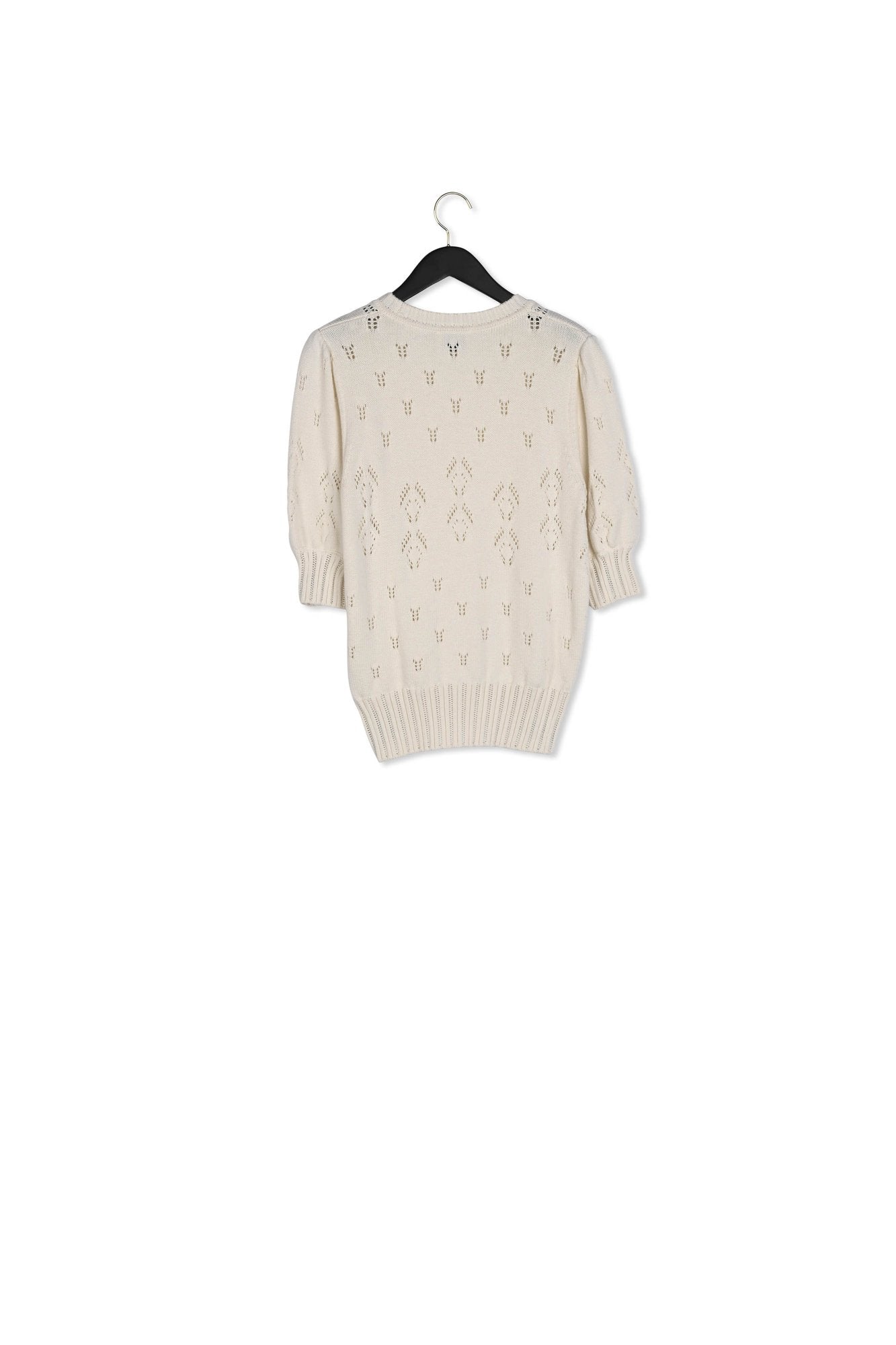 Pull maille manches courtes écru Faume - seconde main