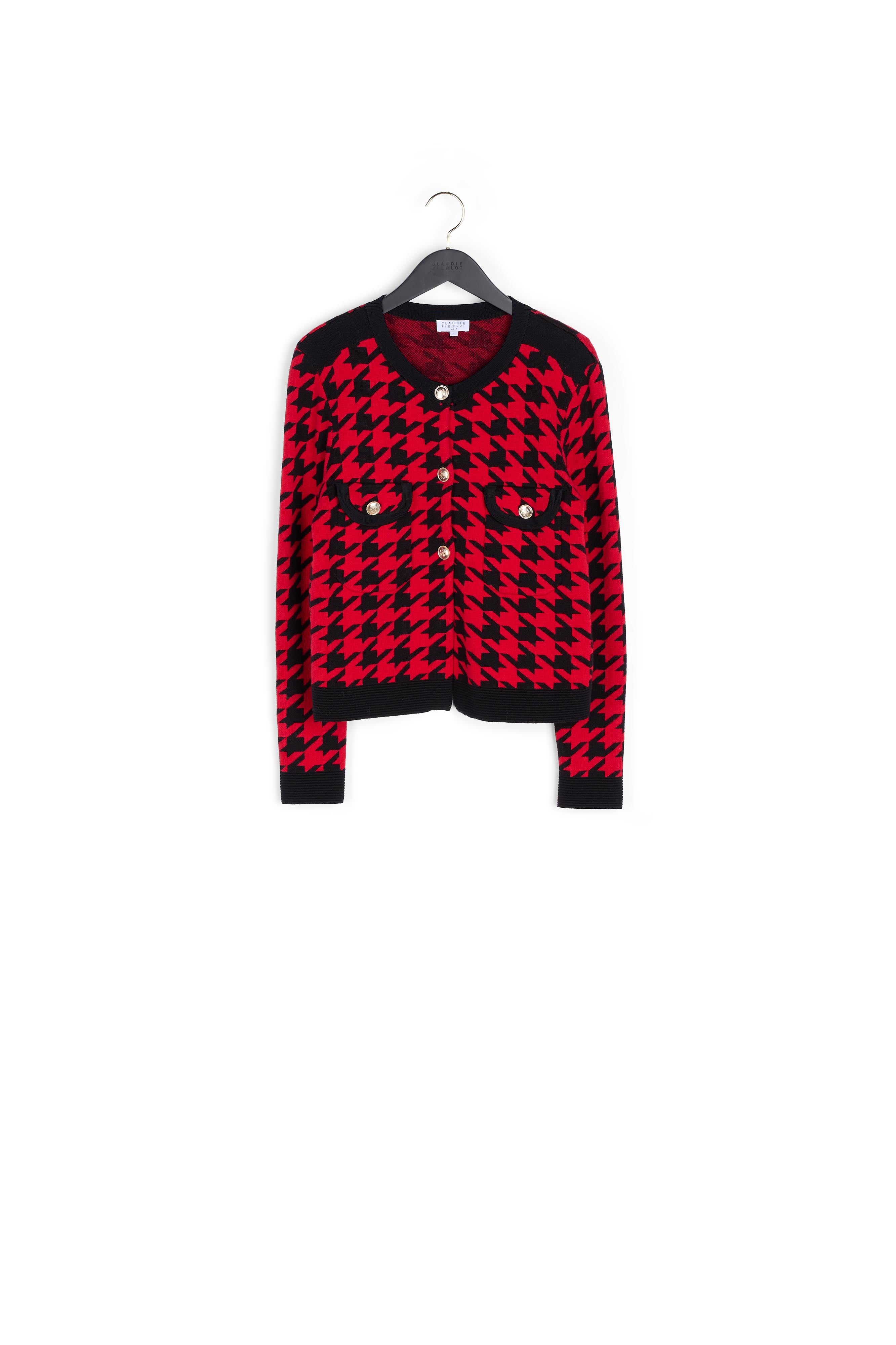 Cardigan bicolore pied de coq Faume - seconde main