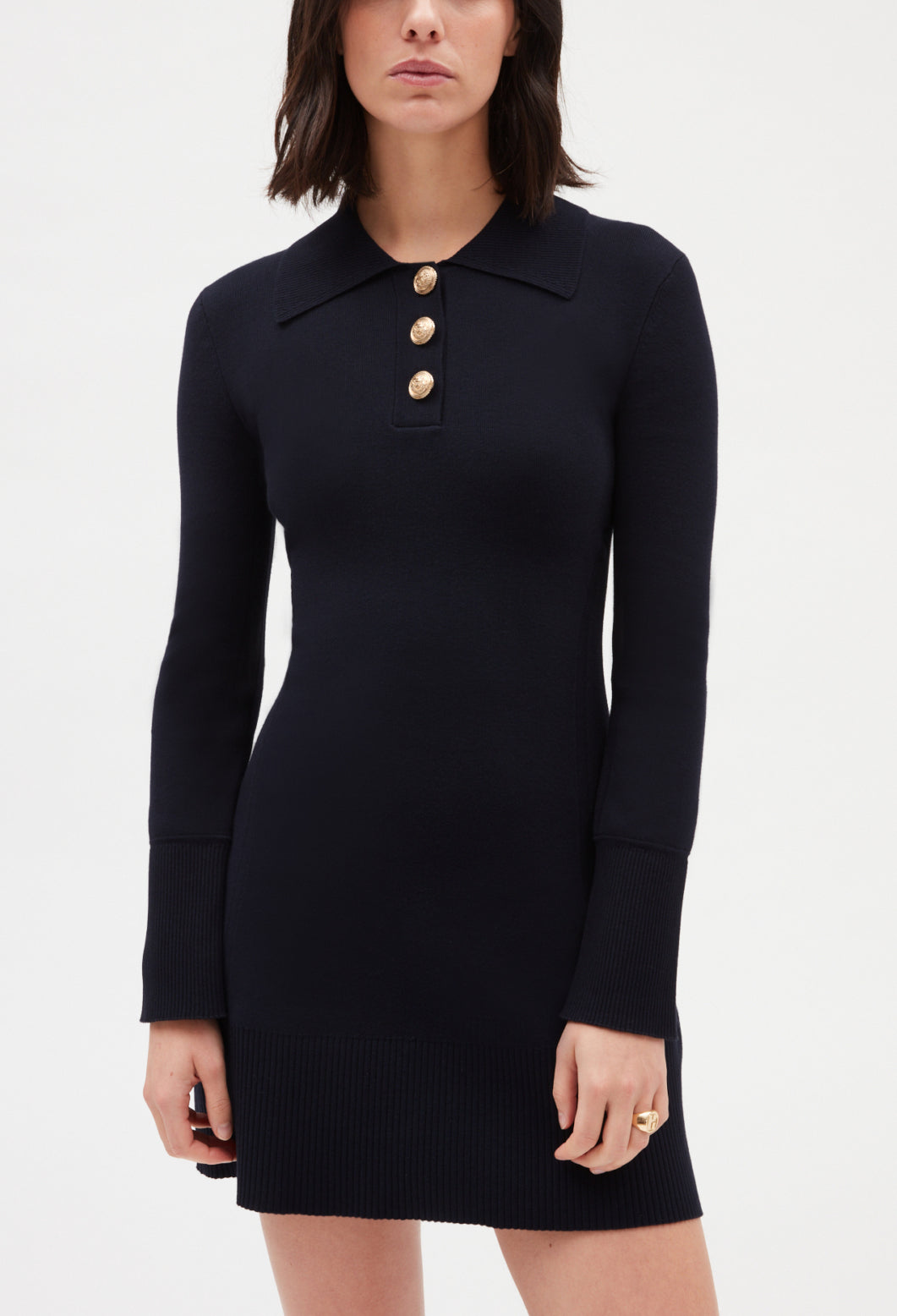 Robe courte manches longues marine Faume - seconde main