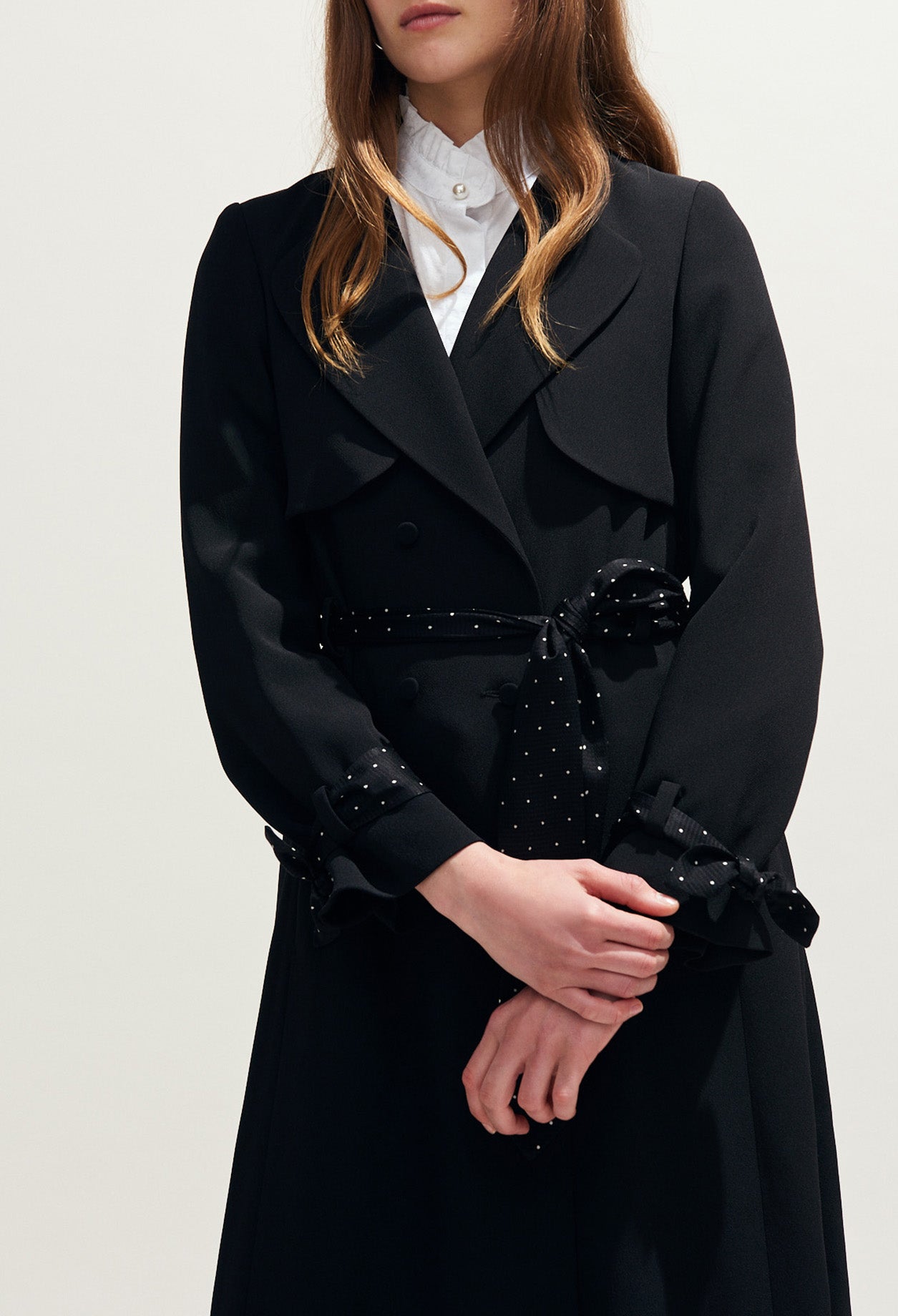 Trench fluide ceinture à pois Faume - seconde main