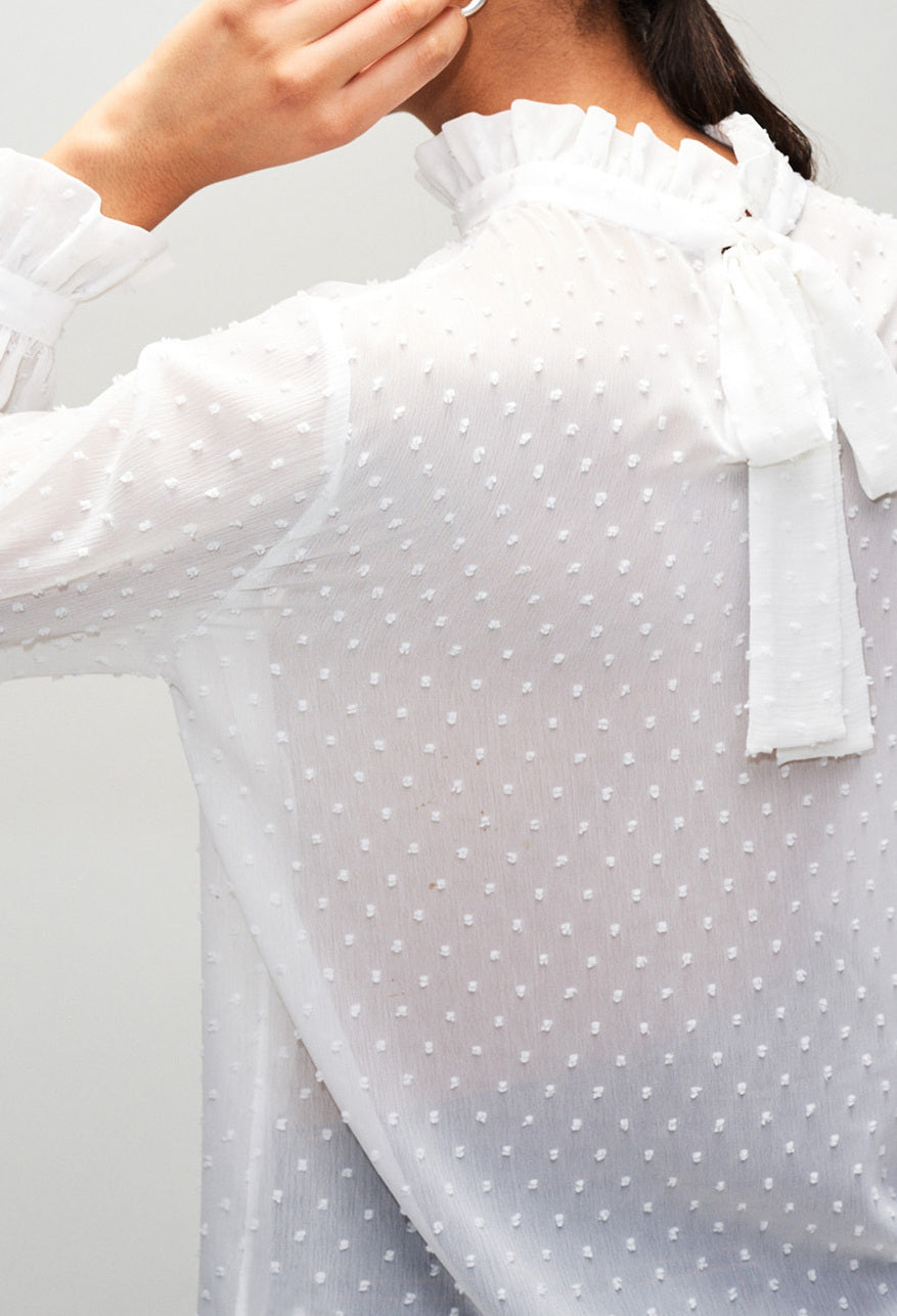 Chemise col victorien plumetis Faume - seconde main