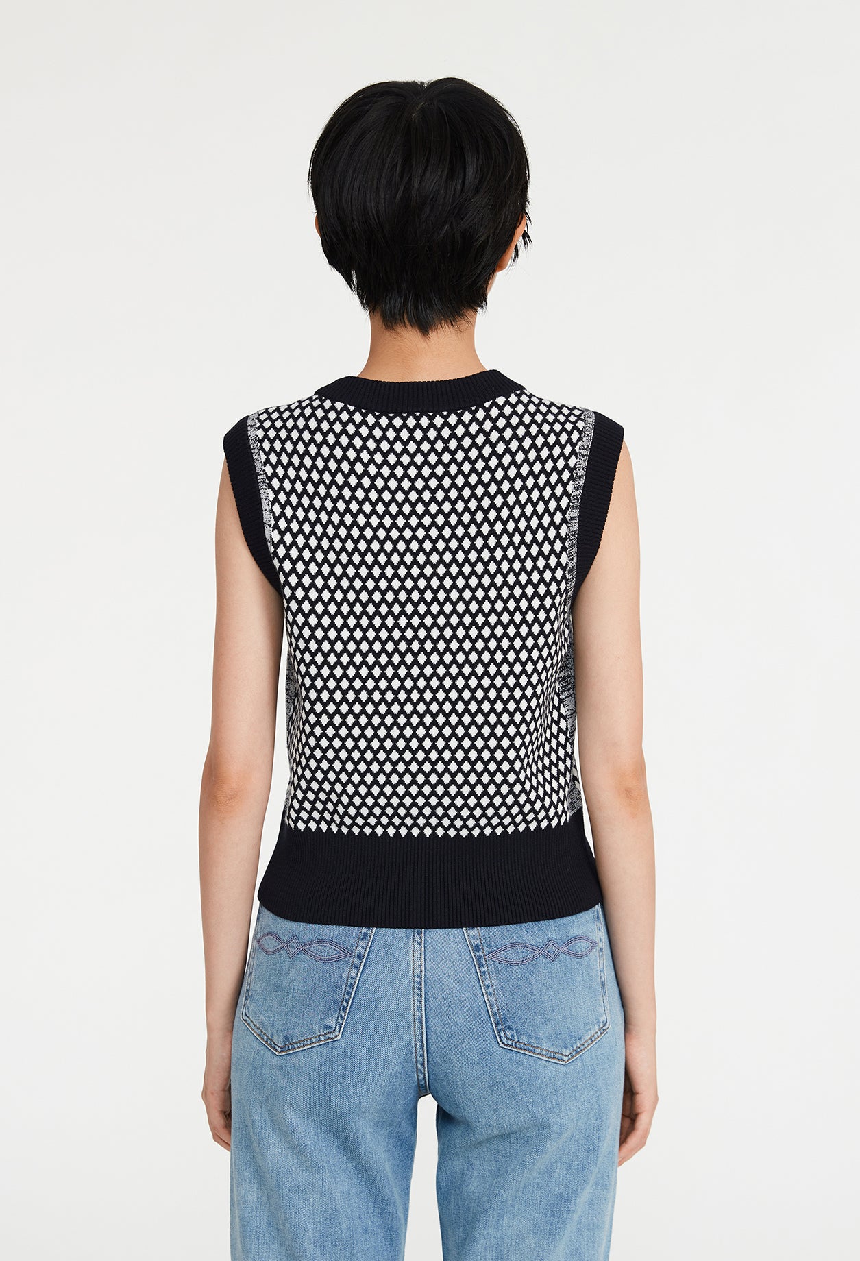 Pull sans manche à motifs graphiques Faume - seconde main