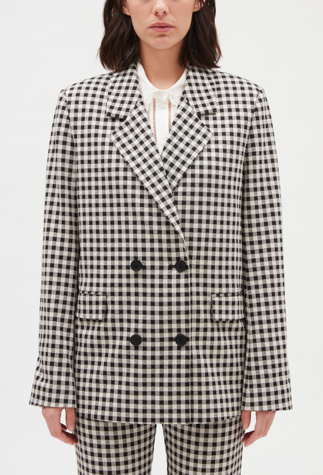 Veste tailleur vichy bicolore Faume - seconde main