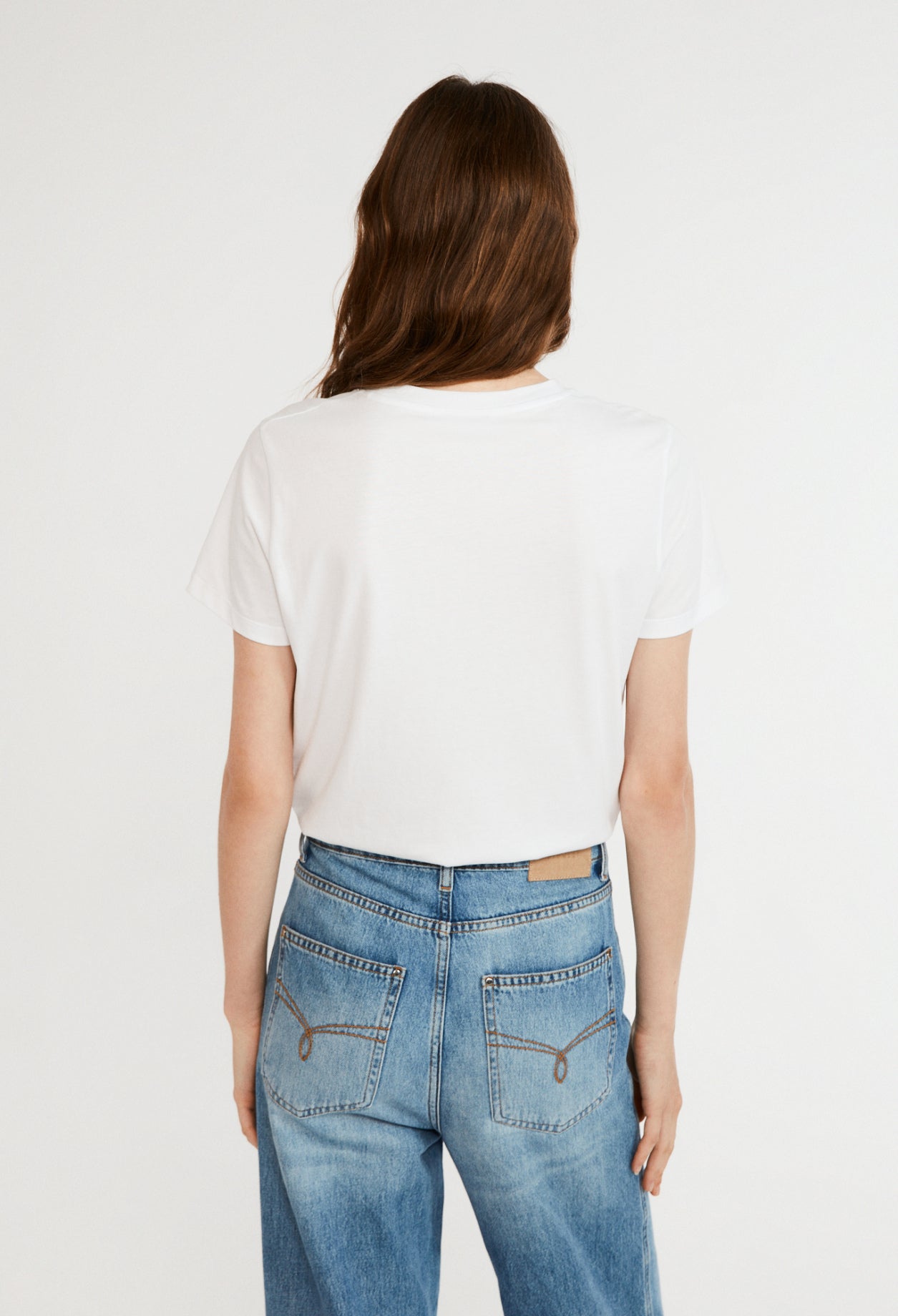 T-shirt brodé en coton bio Faume - seconde main