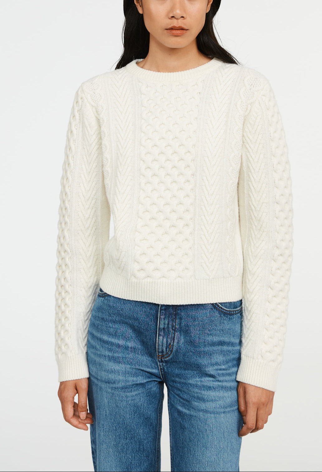 Pull torsadé écru Faume - seconde main