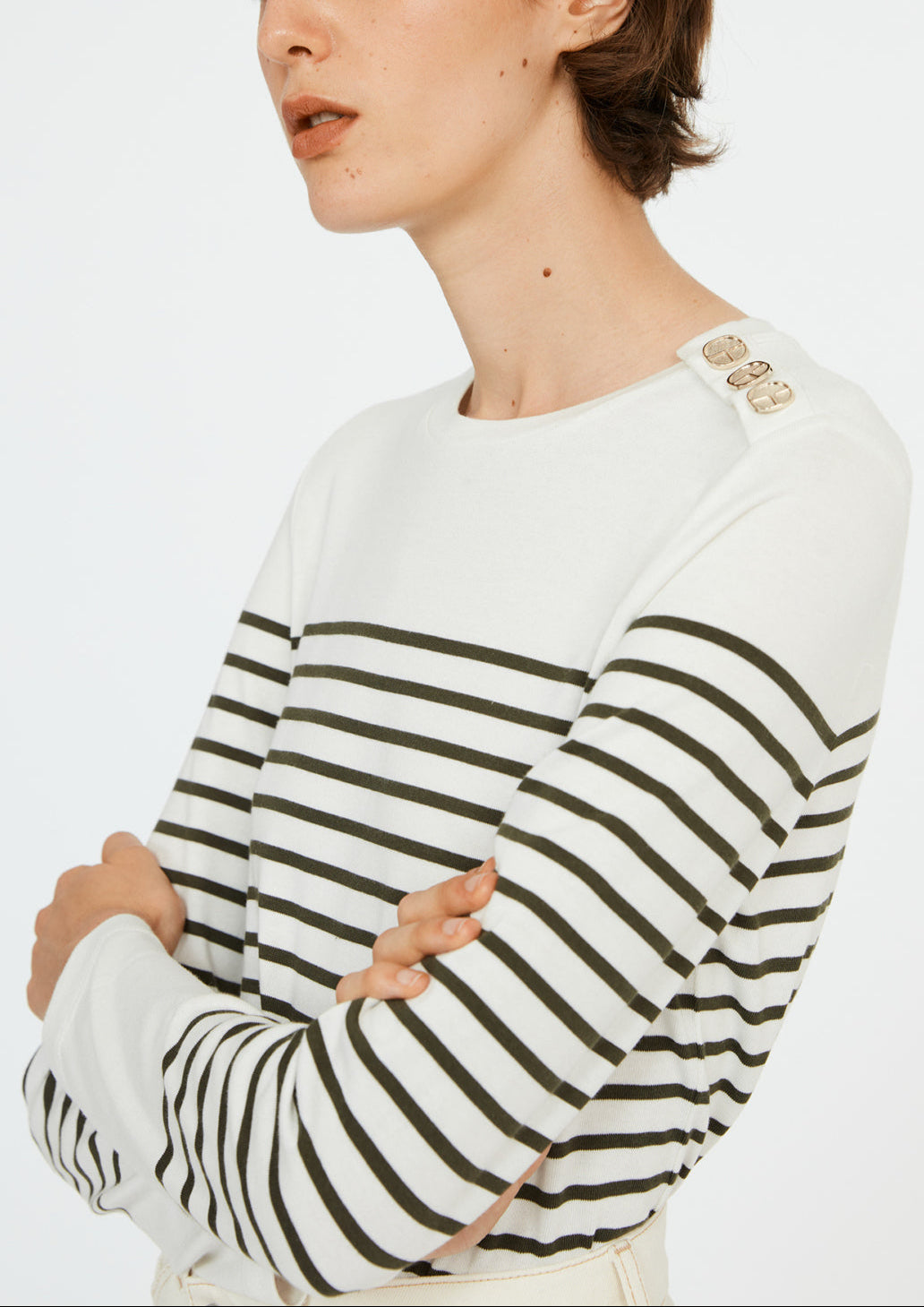 T-shirt marinièr à bouton Faume - seconde main