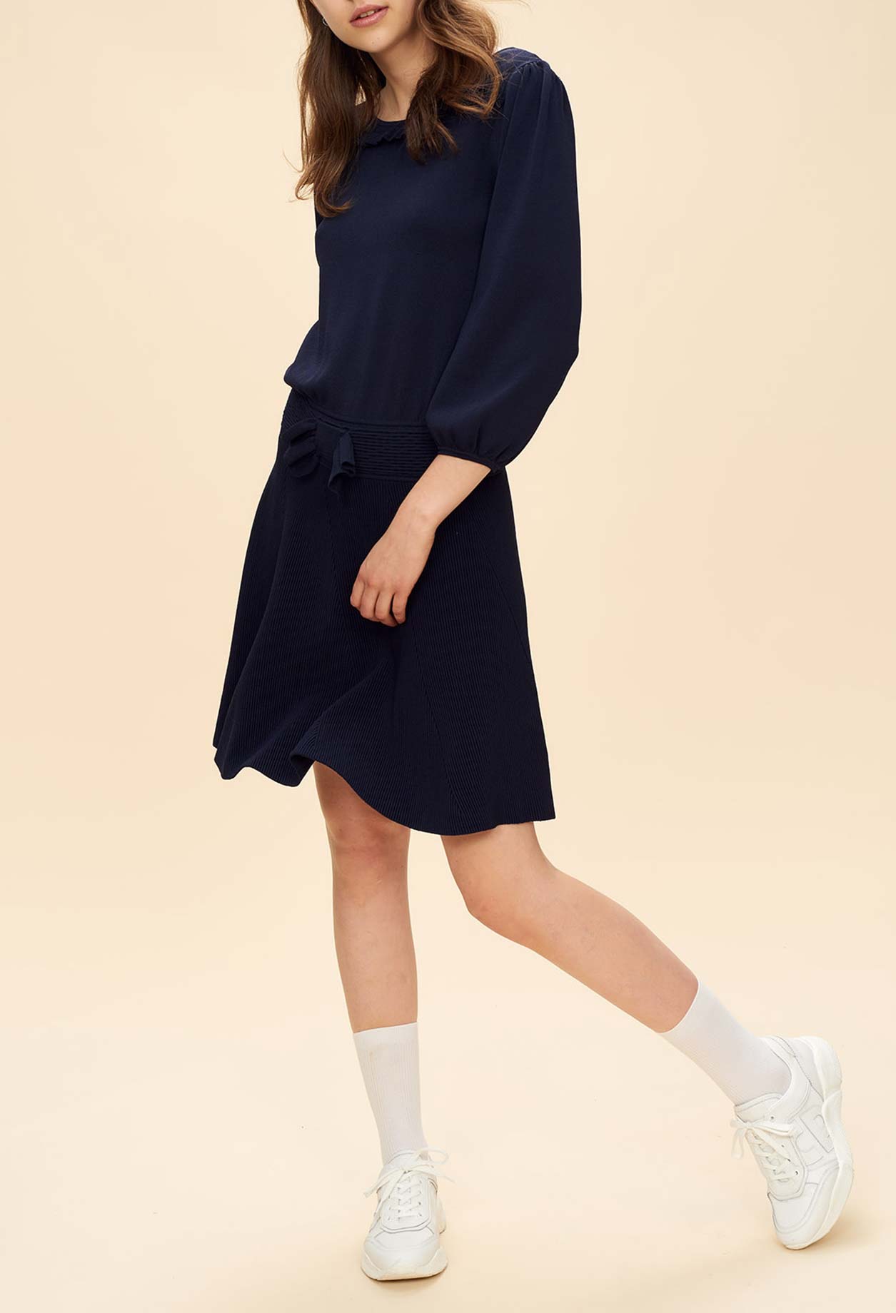 Robe maille ceinture nœud Faume - seconde main