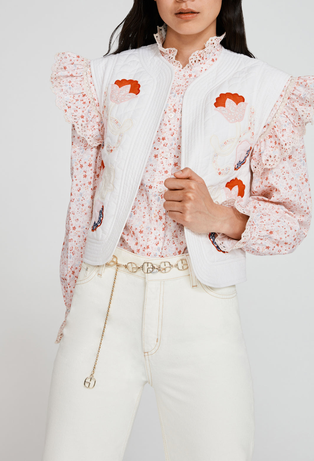 Blouse blanche imprimé fleuri Faume - seconde main