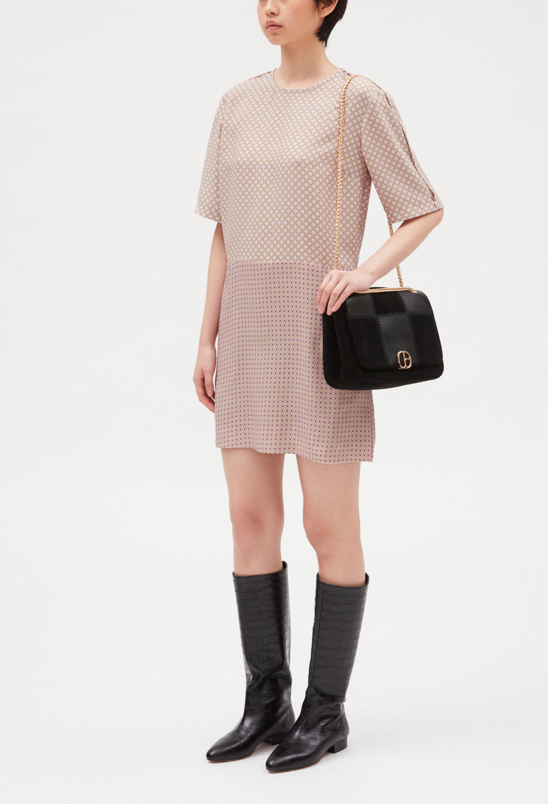 Robe courte imprimée rose Faume - seconde main