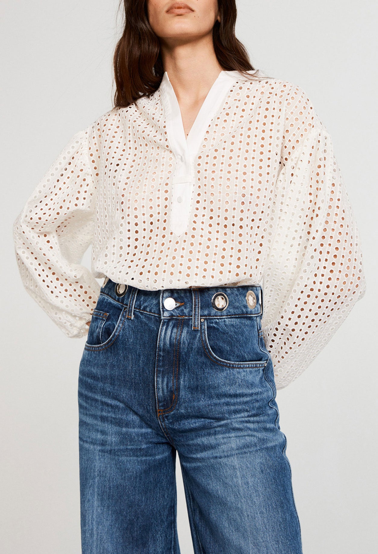 Blouse ajourée en coton biologique Faume - seconde main