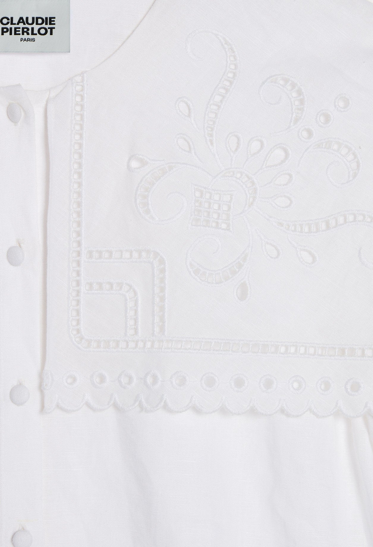 Chemise lin col brodé Faume - seconde main