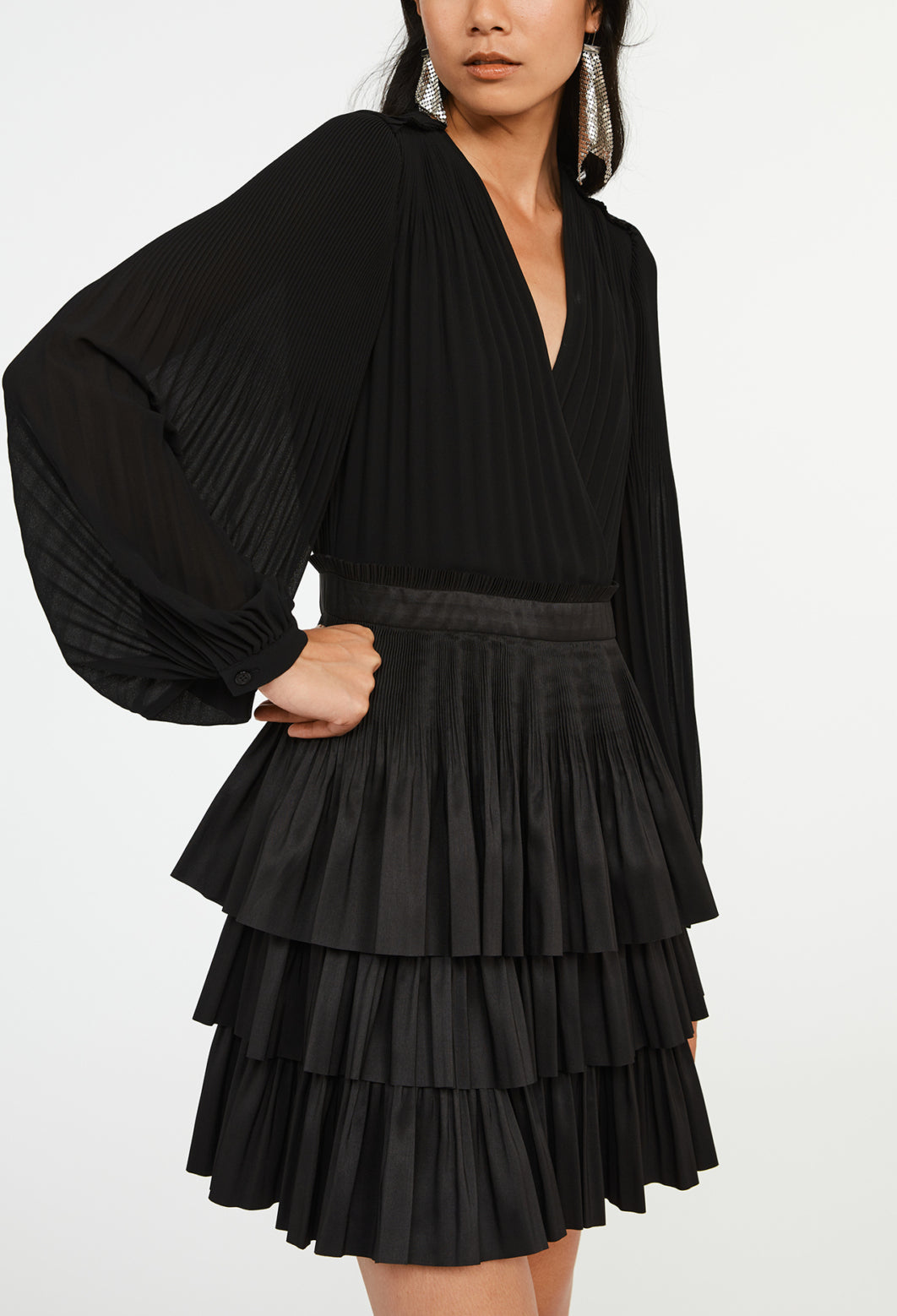 Robe courte plissée à volant Faume - seconde main