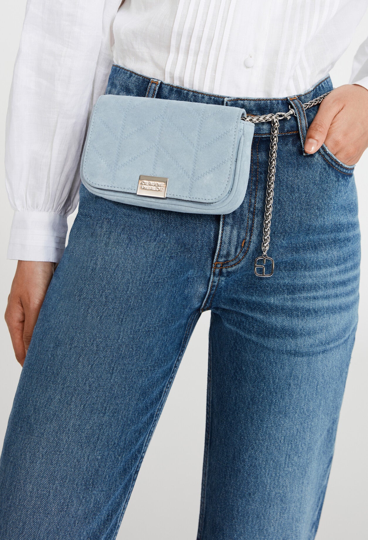 Mini sac Akilino bleu ciel cuir Faume - seconde main