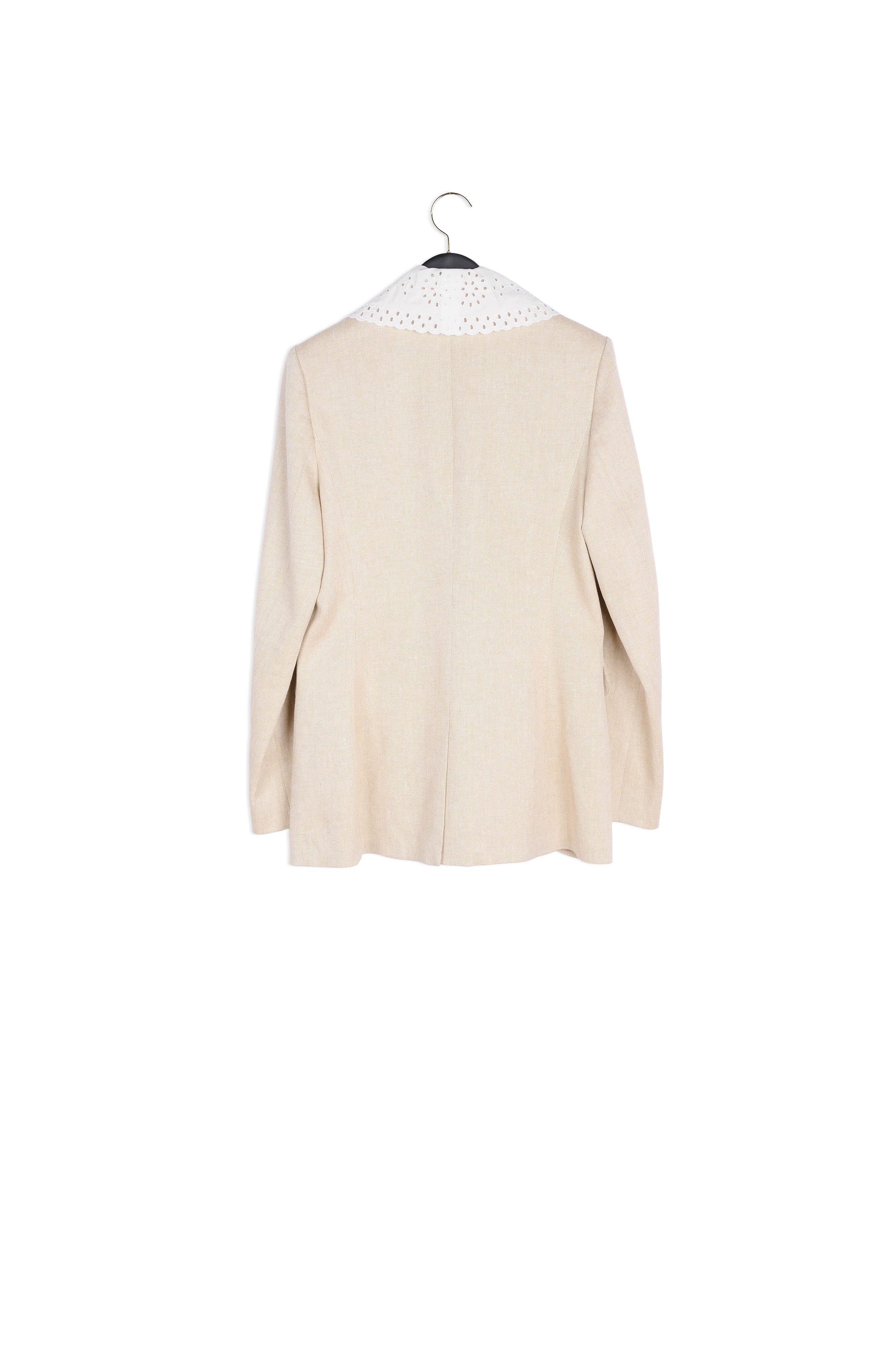 Veste beige tailleur à col Faume - seconde main