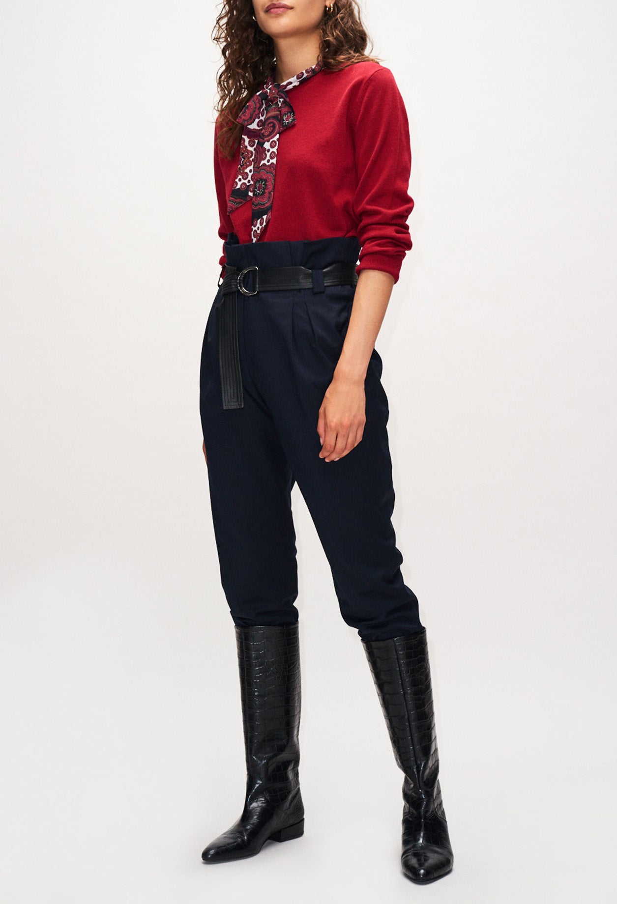 Pull col lavallière effet foulard Faume - seconde main