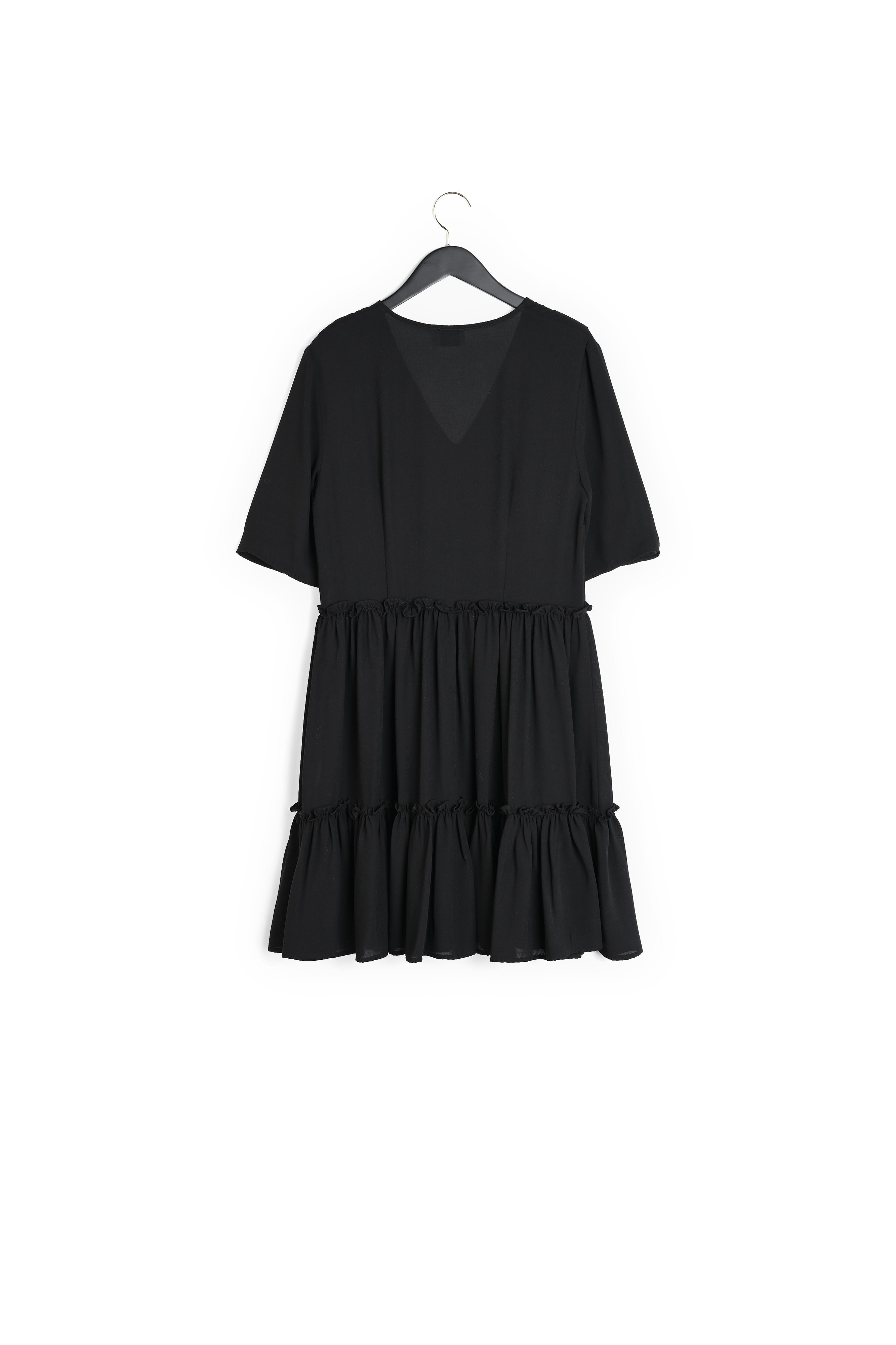 Robe courte volants noire Faume - seconde main