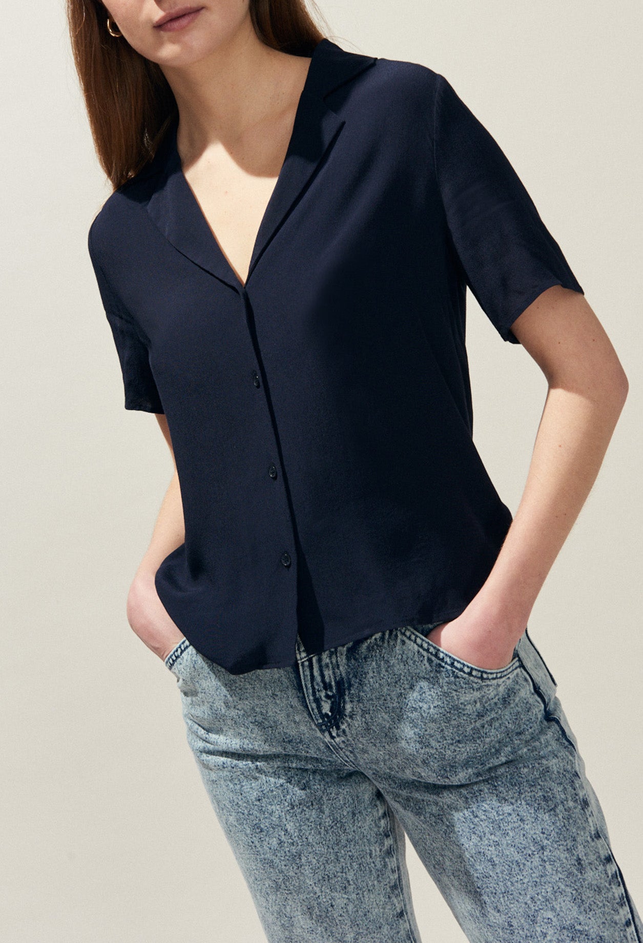 Chemisier manches courtes uni Faume - seconde main