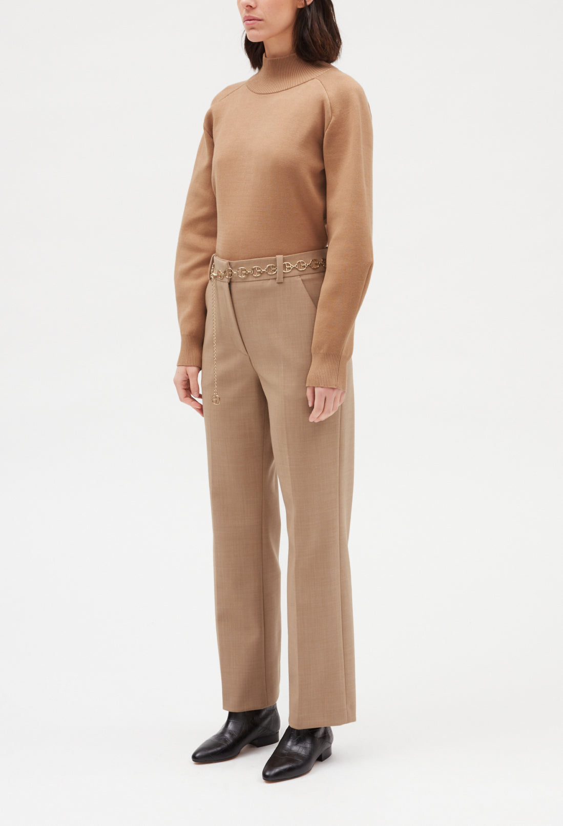 Pantalon de tailleur beige Faume - seconde main