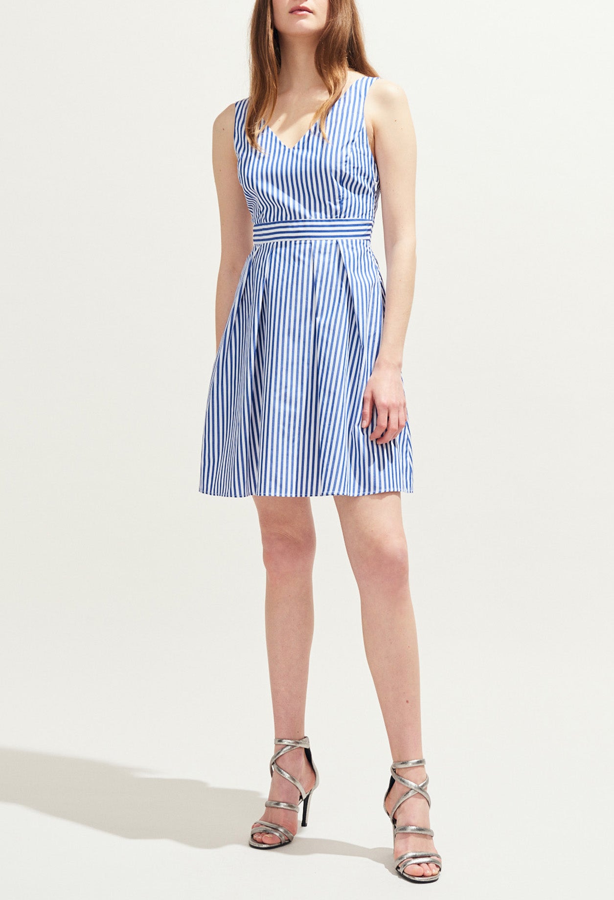 Robe dos nu à nœud iconique rayée Faume - seconde main