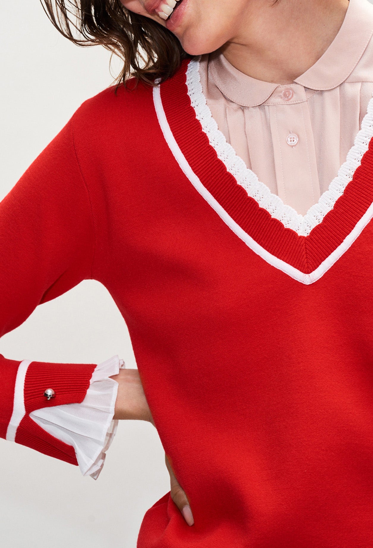 Pull col V 2 en 1 Faume - seconde main