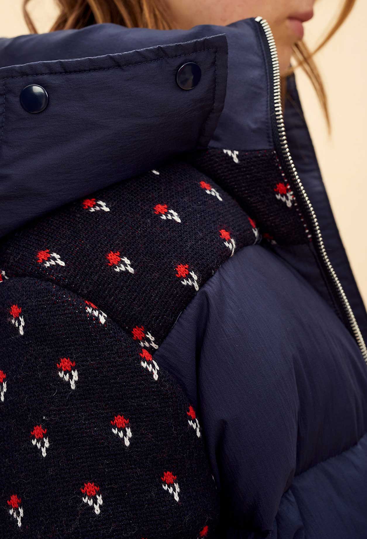 Doudoune courte empiècements jacquard Faume - seconde main