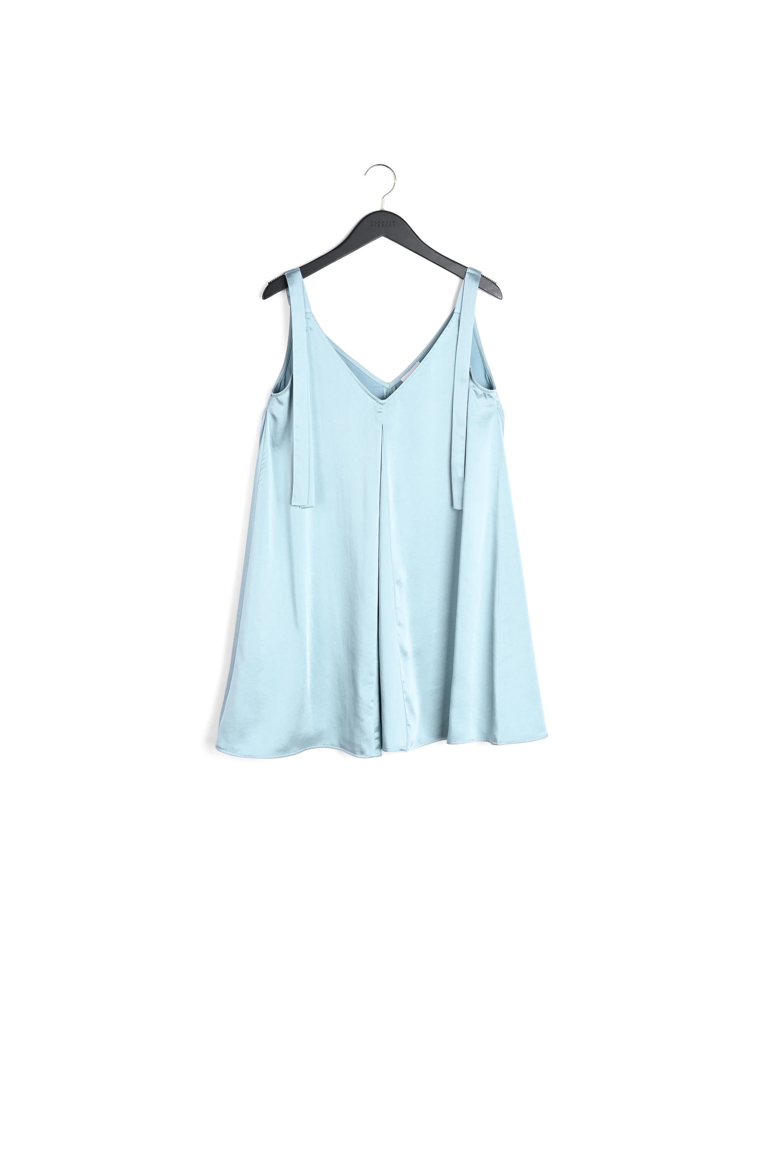 Robe courte satinée vert d'eau Faume - seconde main