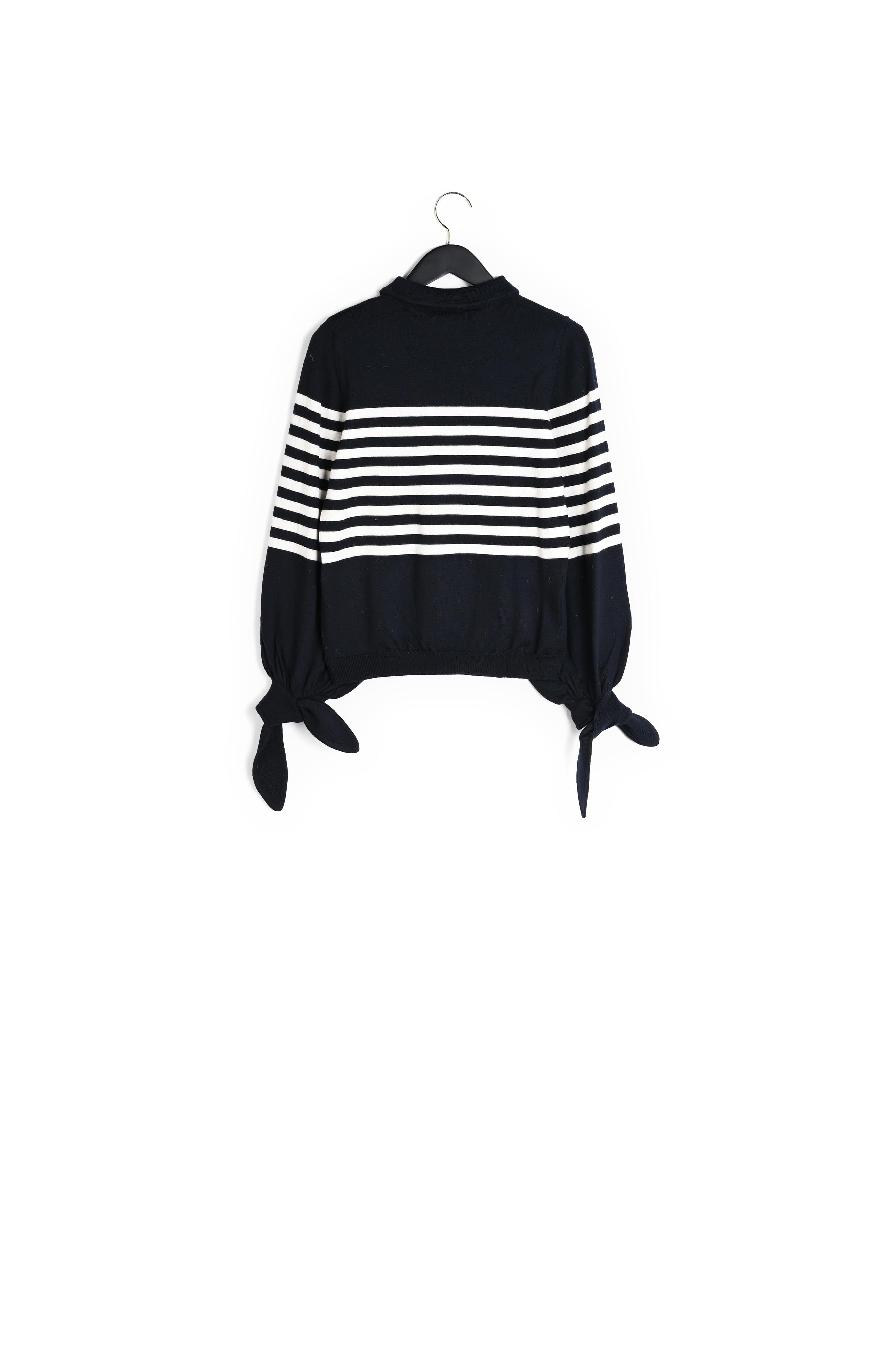 Pull marinière col chemise avec nœuds Faume - seconde main