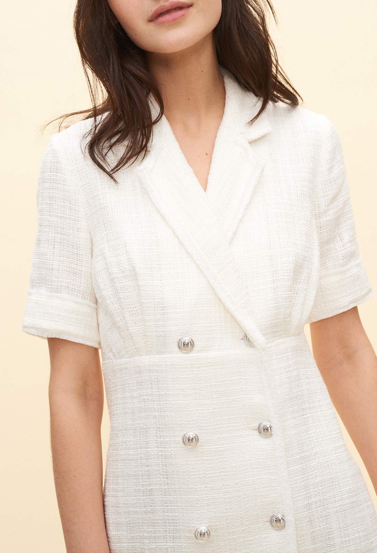 Robe blanche façon veste à boutons Faume - seconde main