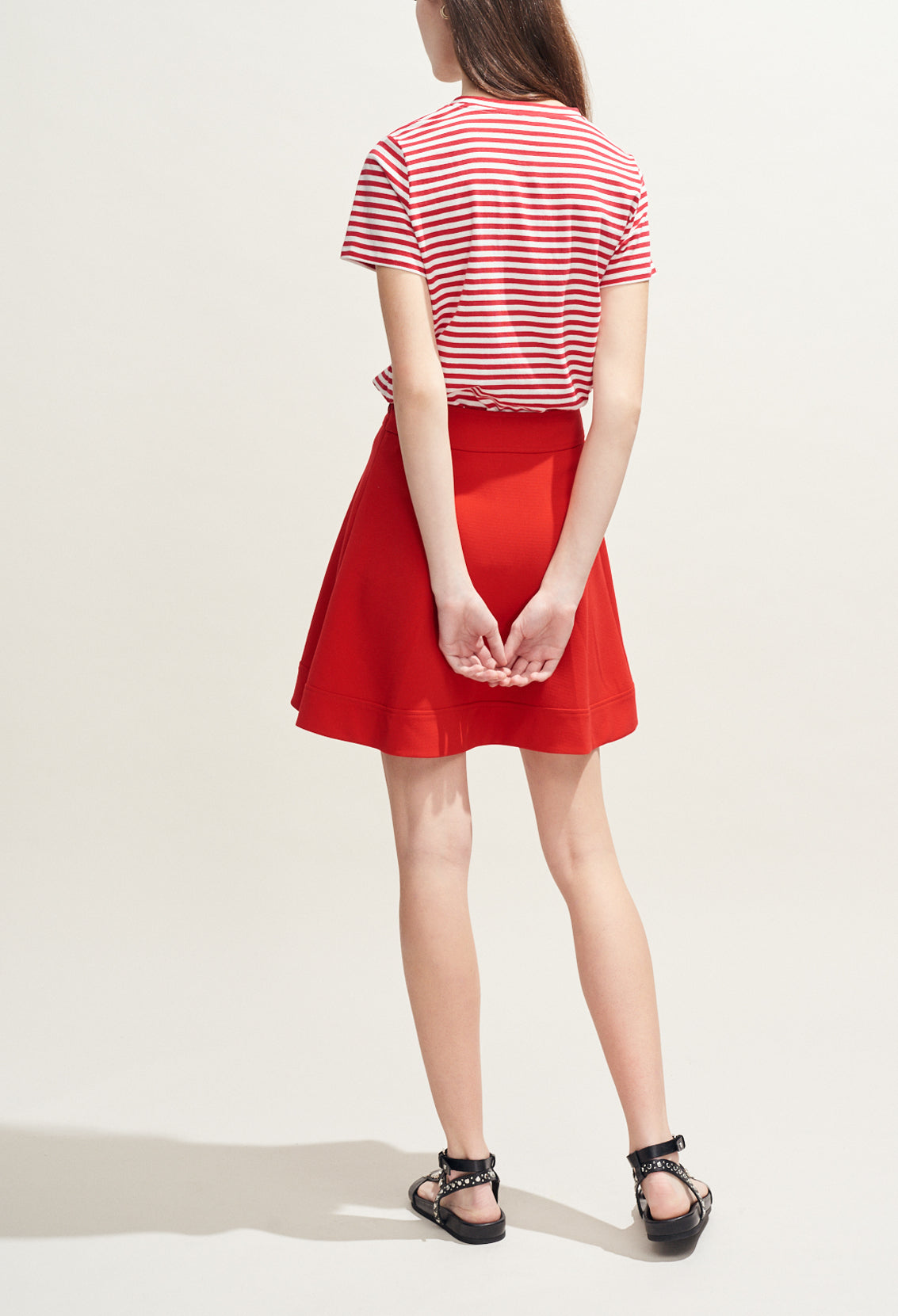 Jupe trapèze nouée à la taille Faume - seconde main