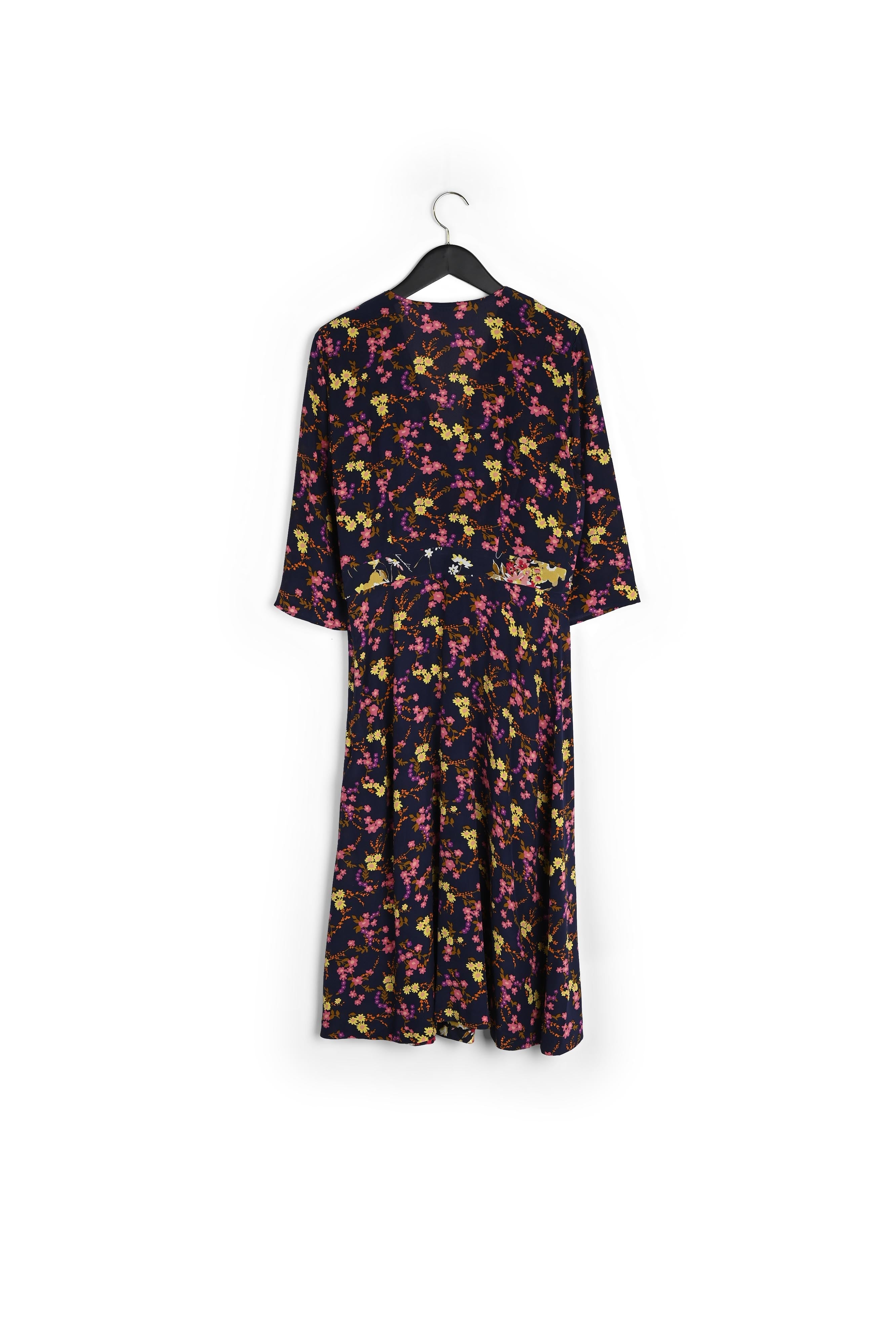 Robe en soie cache cœur imprimé fleurs Faume - seconde main