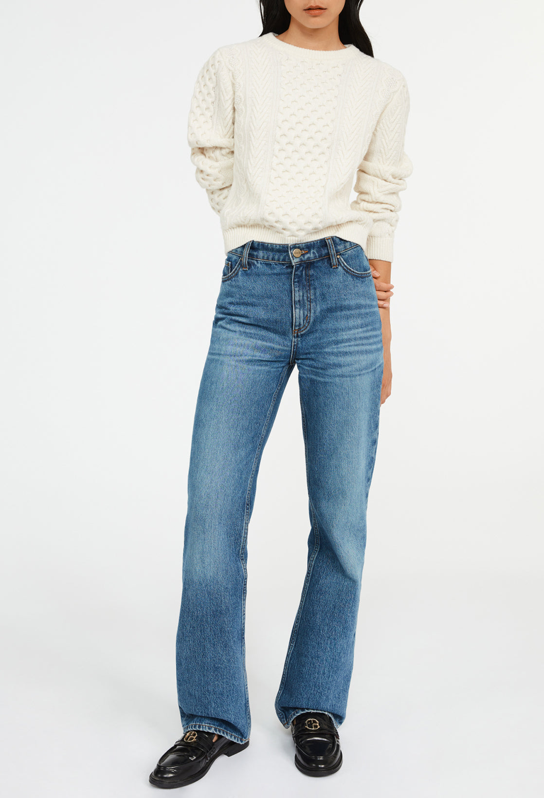 Pull torsadé écru Faume - seconde main