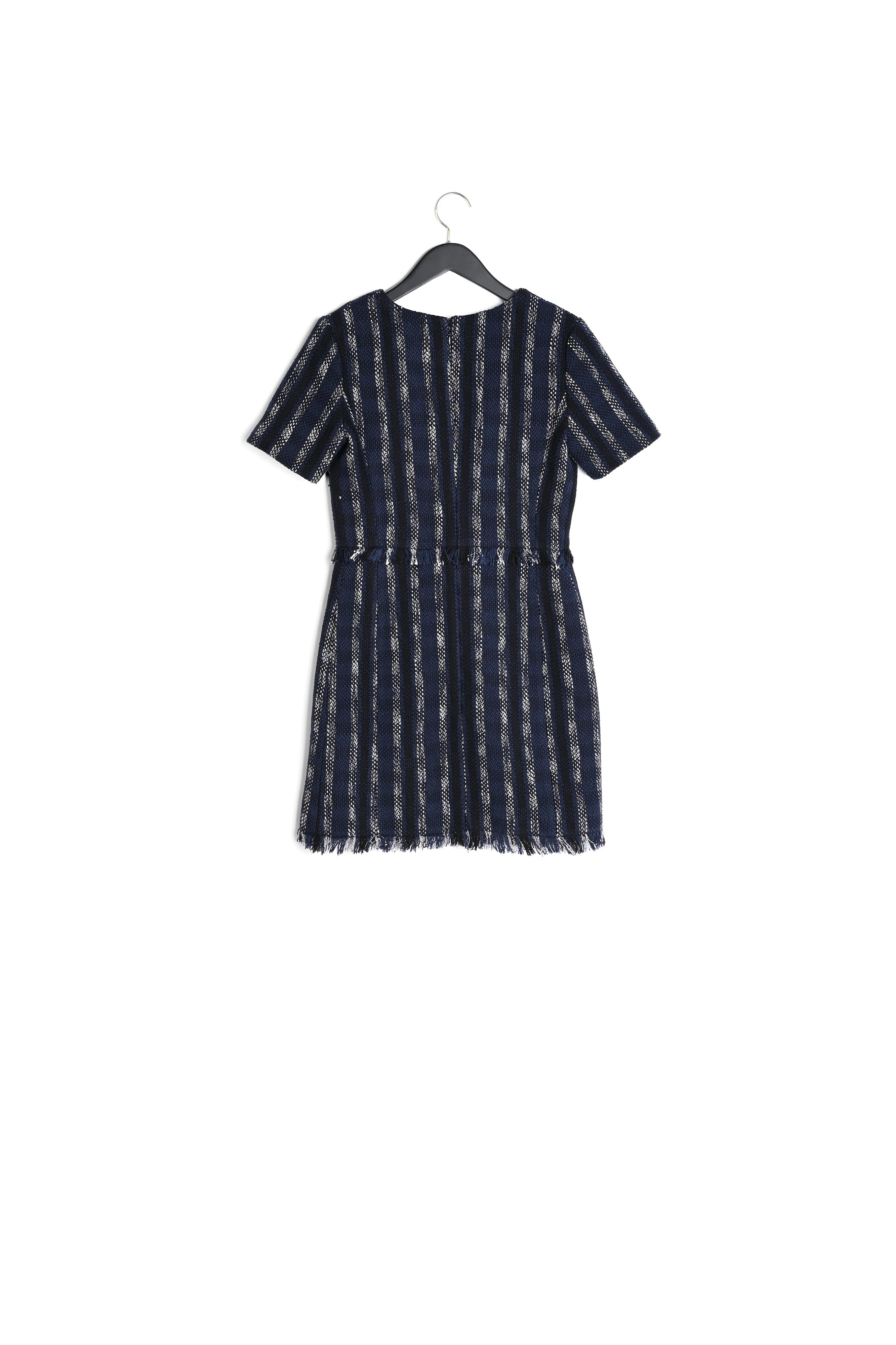 Robe droite en tweed rayée col V Faume - seconde main