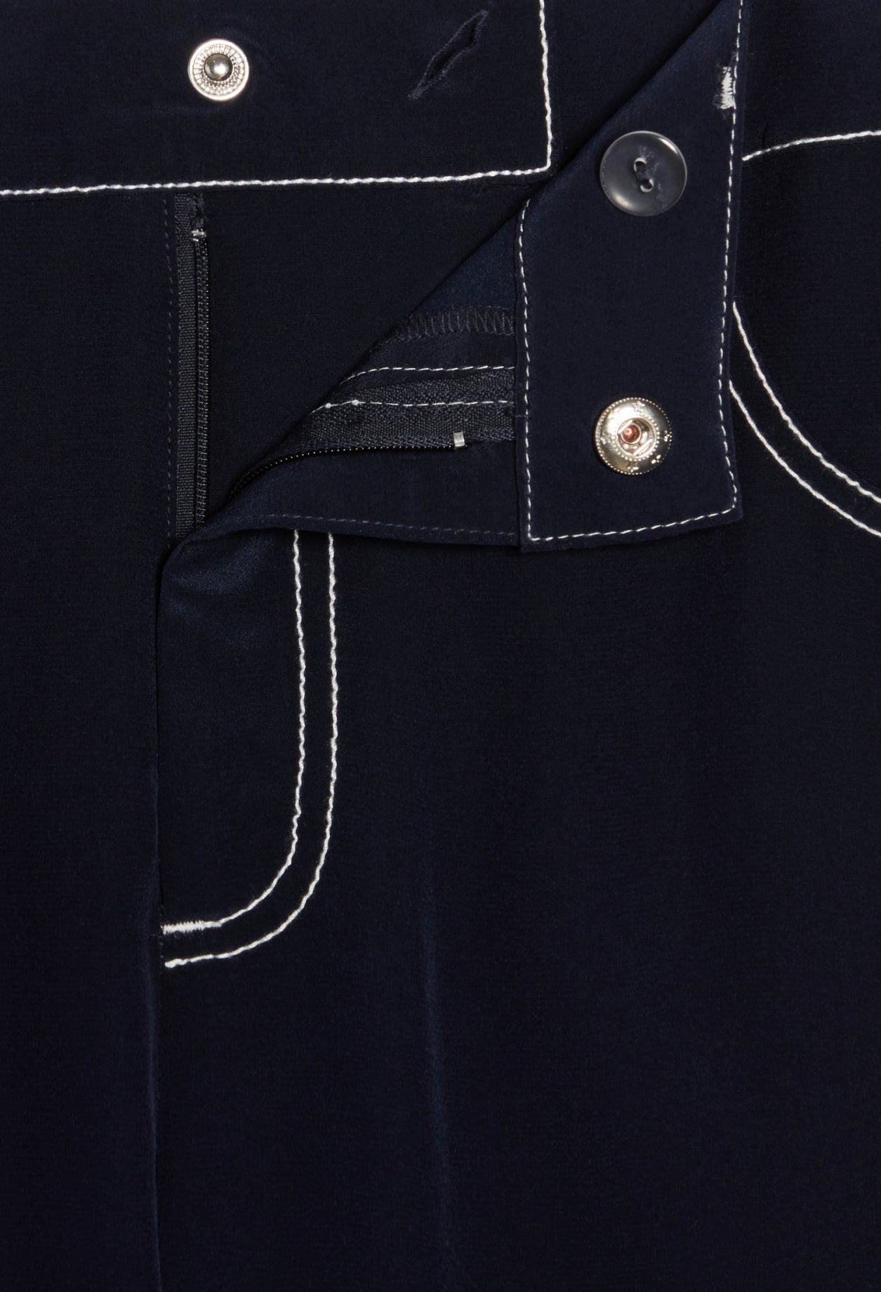 Pantalon droit soie bleue Faume - seconde main