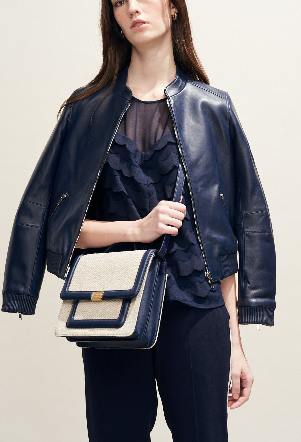 Blouson en cuir façon teddy Faume - seconde main