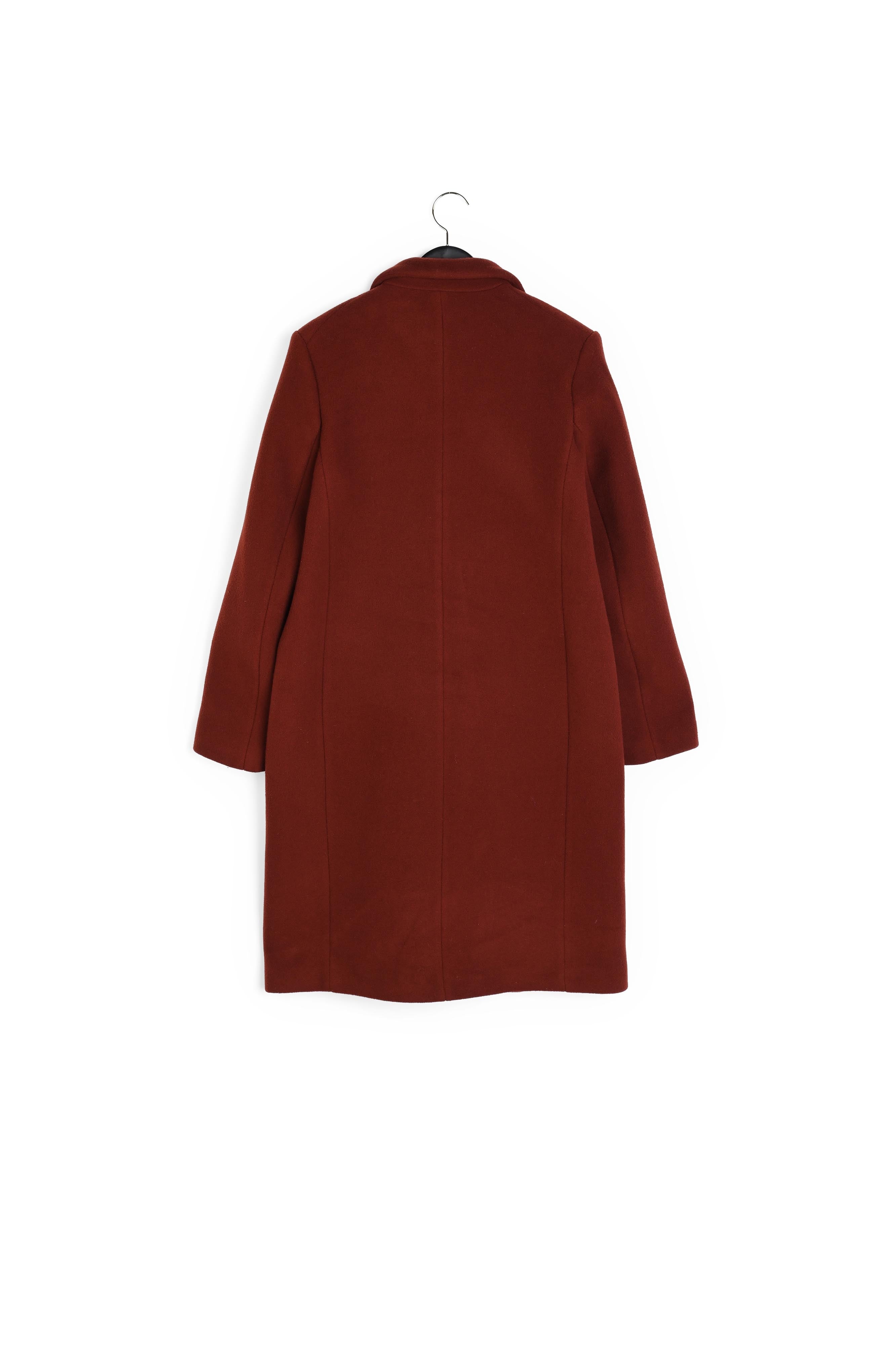 Manteau marron mi-long laine mélangée Faume - seconde main