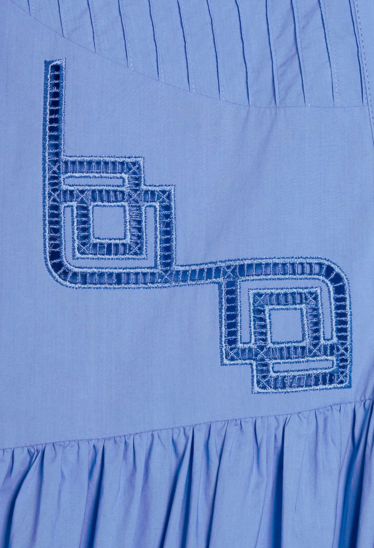 Robe courte coton brodé bleu Faume - seconde main