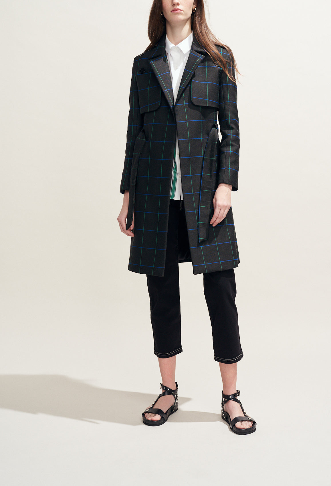 Trench à carreaux fenêtre Faume - seconde main