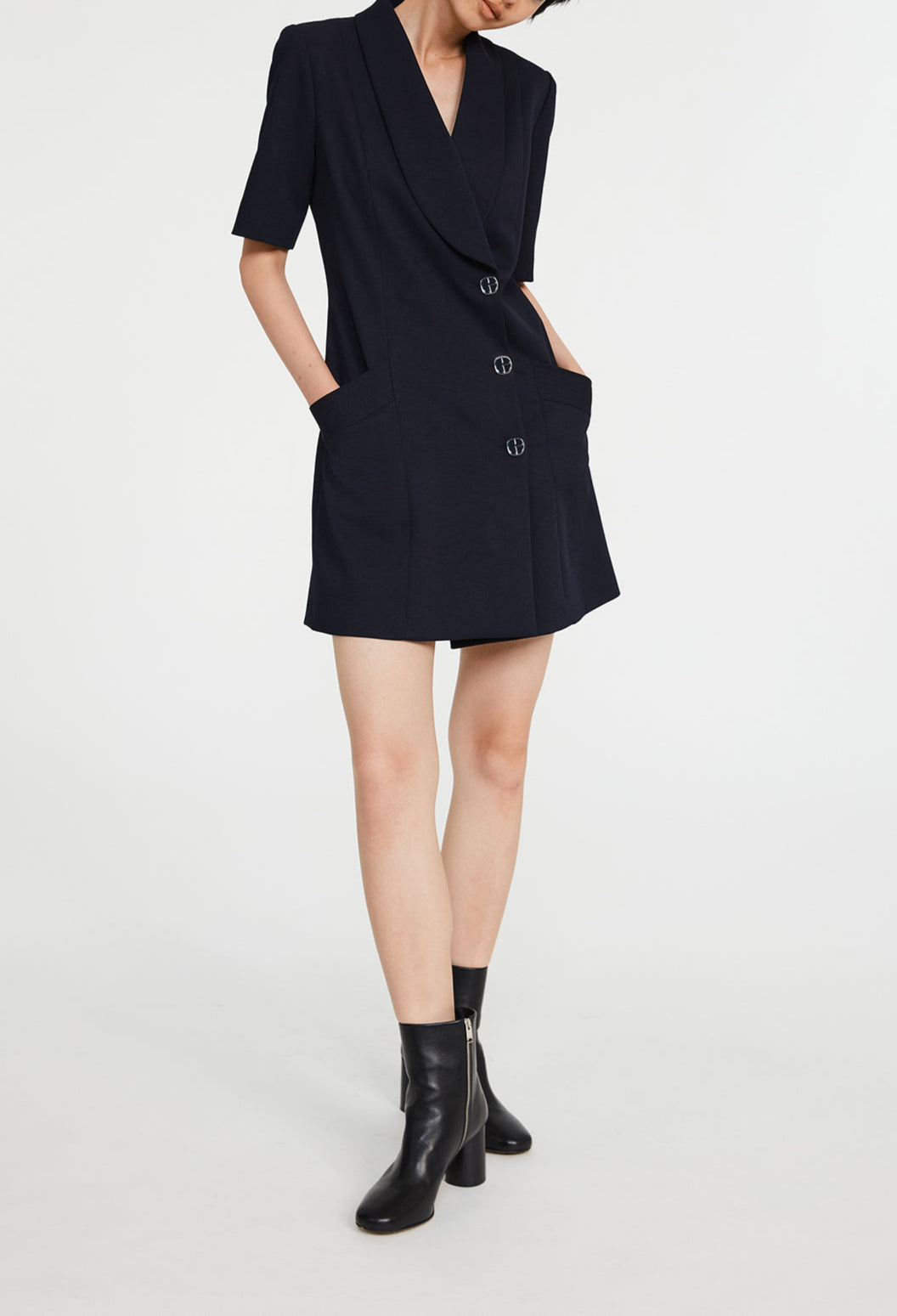 Robe tailleur monogramme marine Faume - seconde main