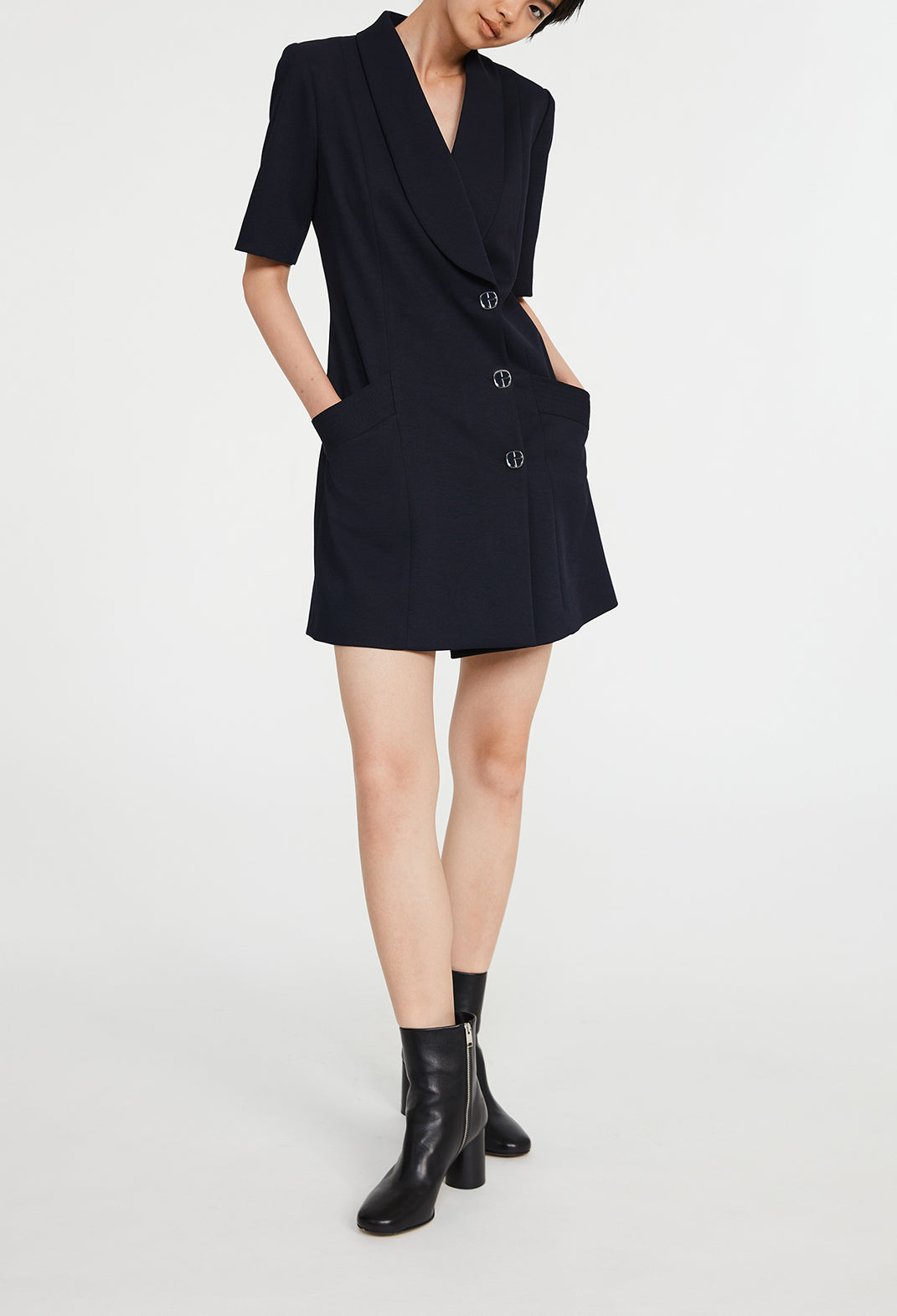 Robe tailleur monogramme marine Faume - seconde main