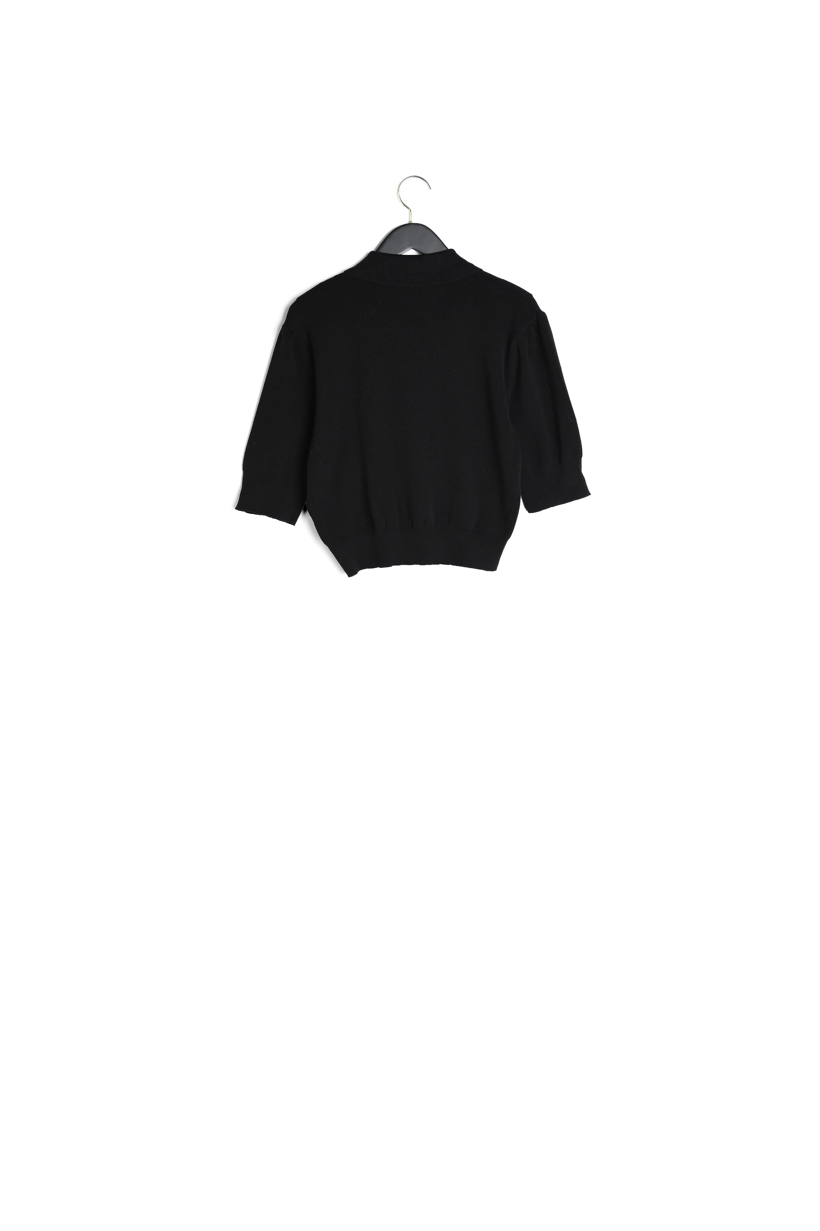 Polo manches courtes maille noir Faume - seconde main