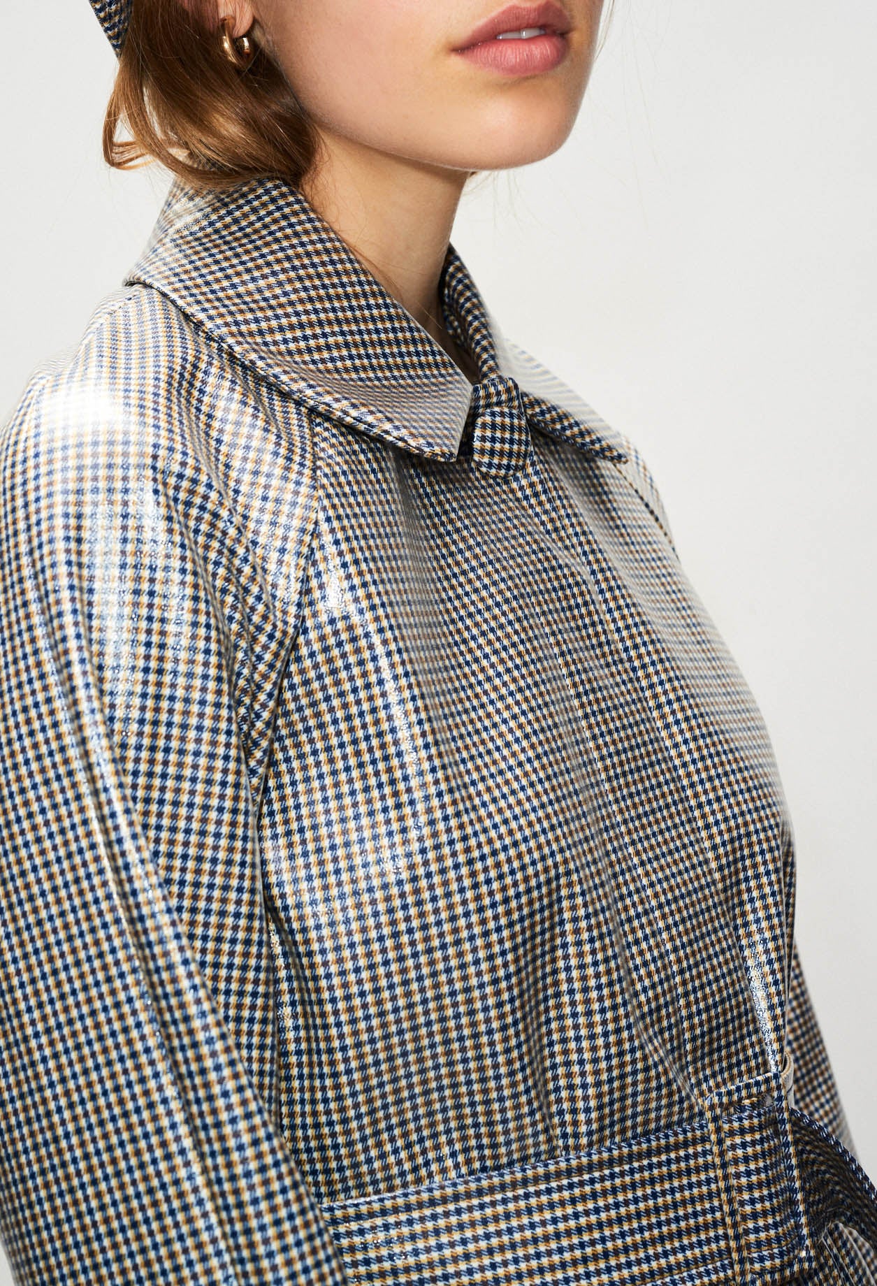 Manteau imperméable ceinturé à carreaux Faume - seconde main